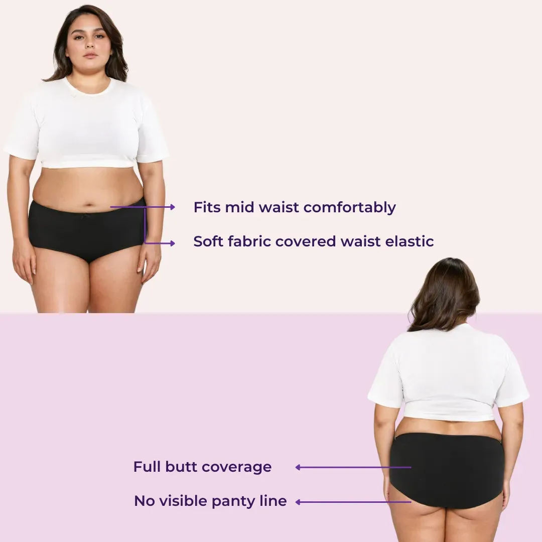 Plus Size BrZee Hipsters | Breathable & Flexible Fit | No Visible Panty Lines | Pack Of 6