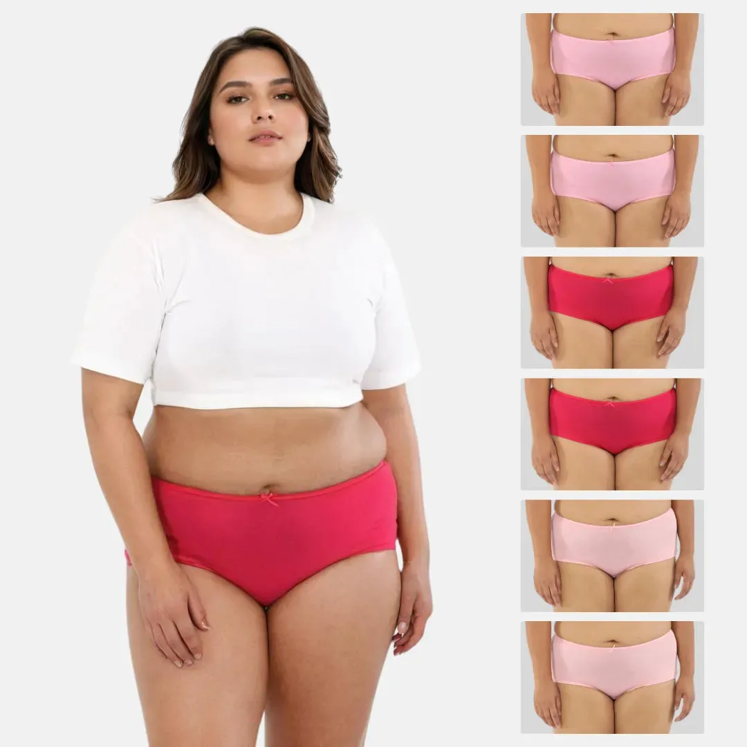 Plus Size BrZee Hipsters | Breathable & Flexible Fit | No Visible Panty Lines | Pack Of 6
