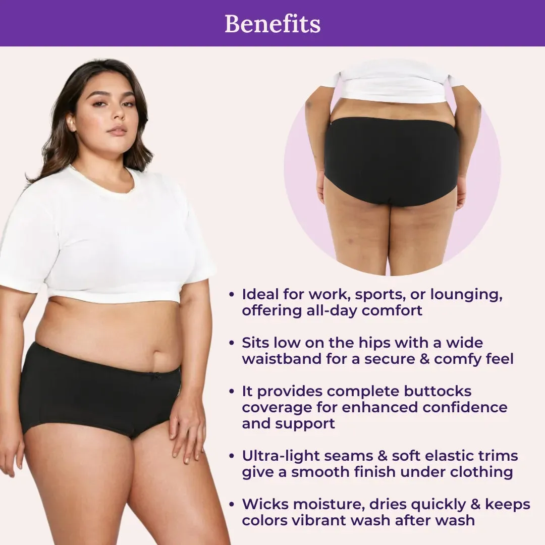 Plus Size BrZee Hipsters | Breathable & Flexible Fit | No Visible Panty Lines | Pack Of 6