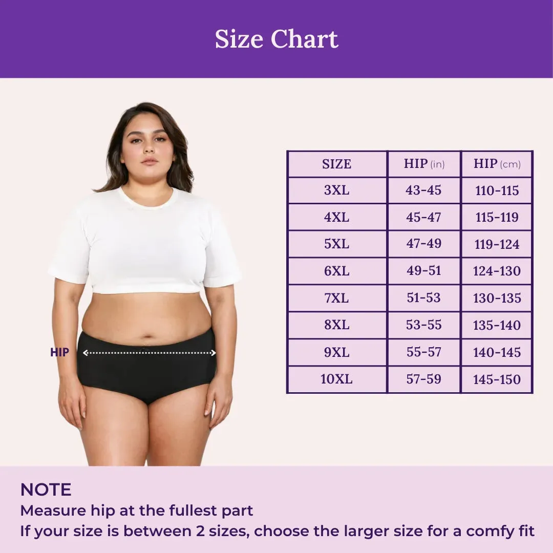 Plus Size BrZee Hipsters | Breathable & Flexible Fit | No Visible Panty Lines | Pack Of 6