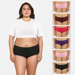 Plus Size BrZee Hipsters | Breathable & Flexible Fit | No Visible Panty Lines | Pack Of 6