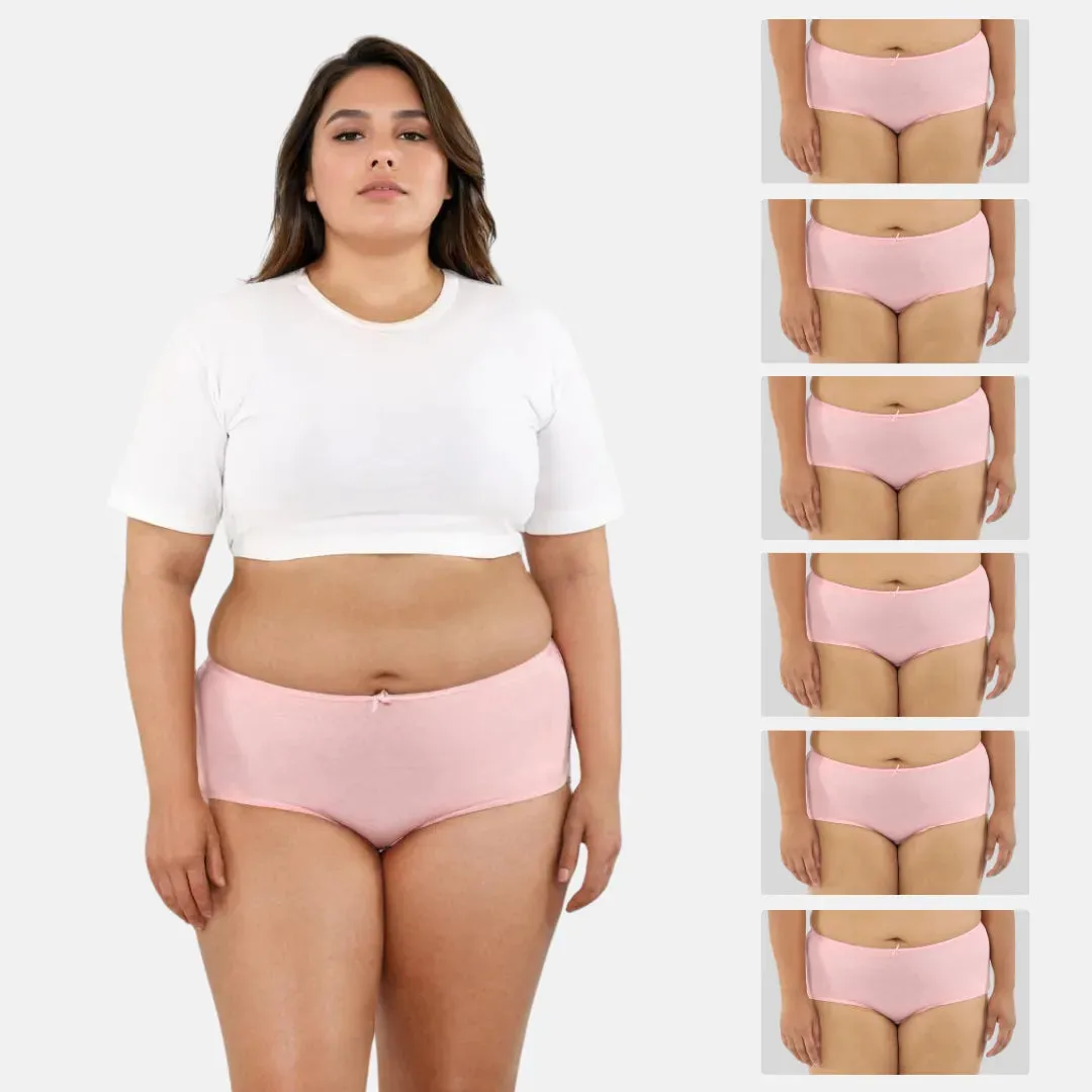 Plus Size BrZee Hipsters | Breathable & Flexible Fit | No Visible Panty Lines | Pack Of 6