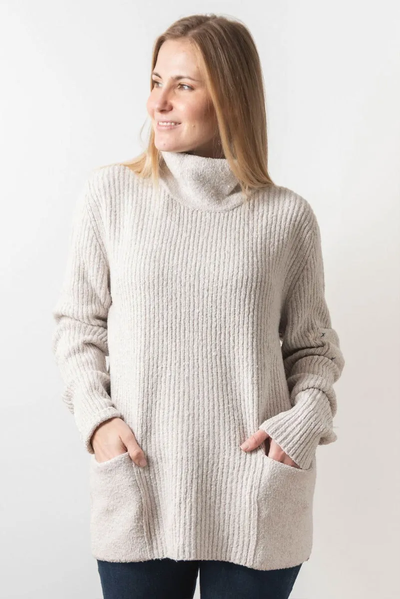 Pocket Turtleneck Cotton Fitted Sweater