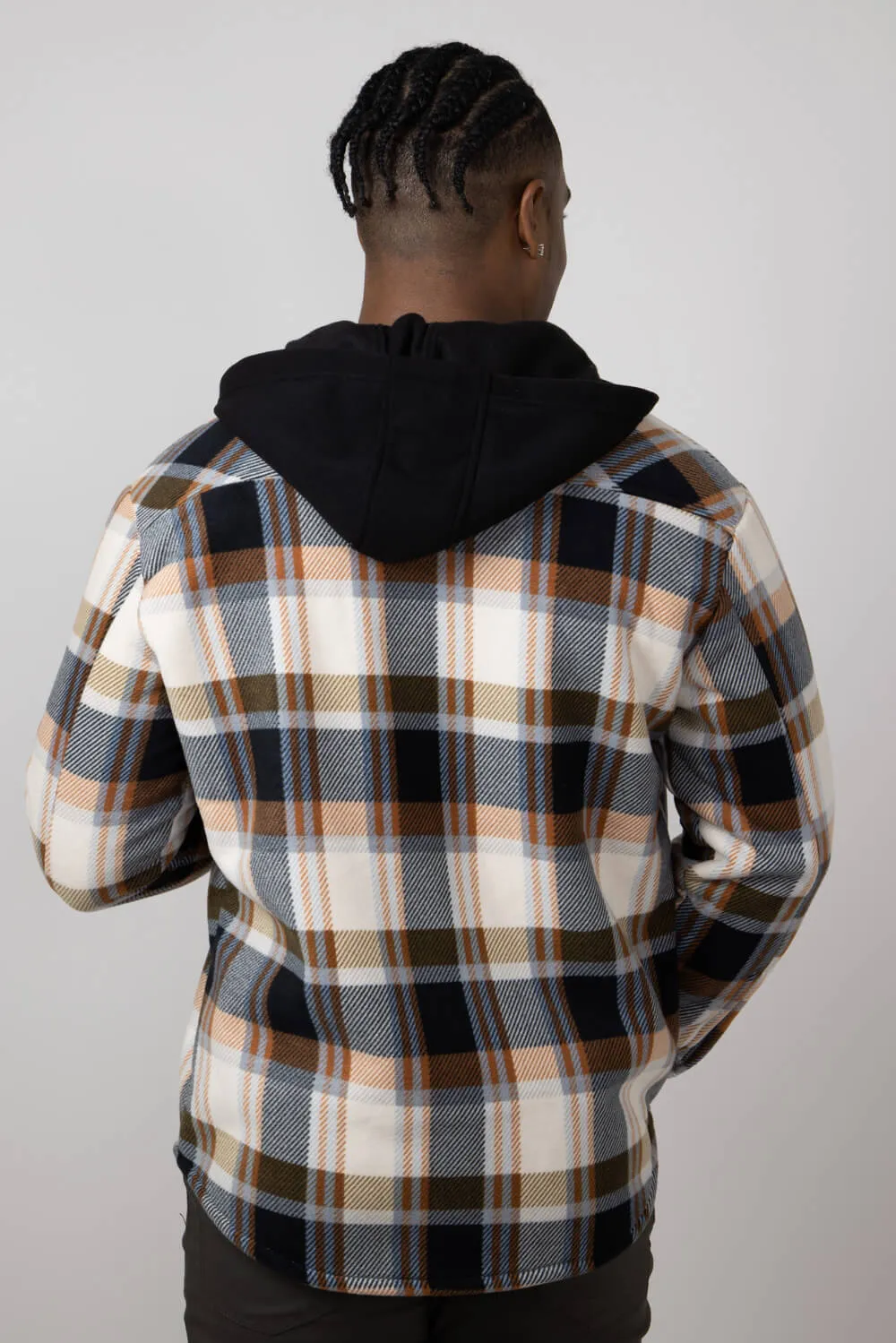 Polar Hooded Shirt Jacket for Men in Off White | MTJ05213F4-OFFWHITE