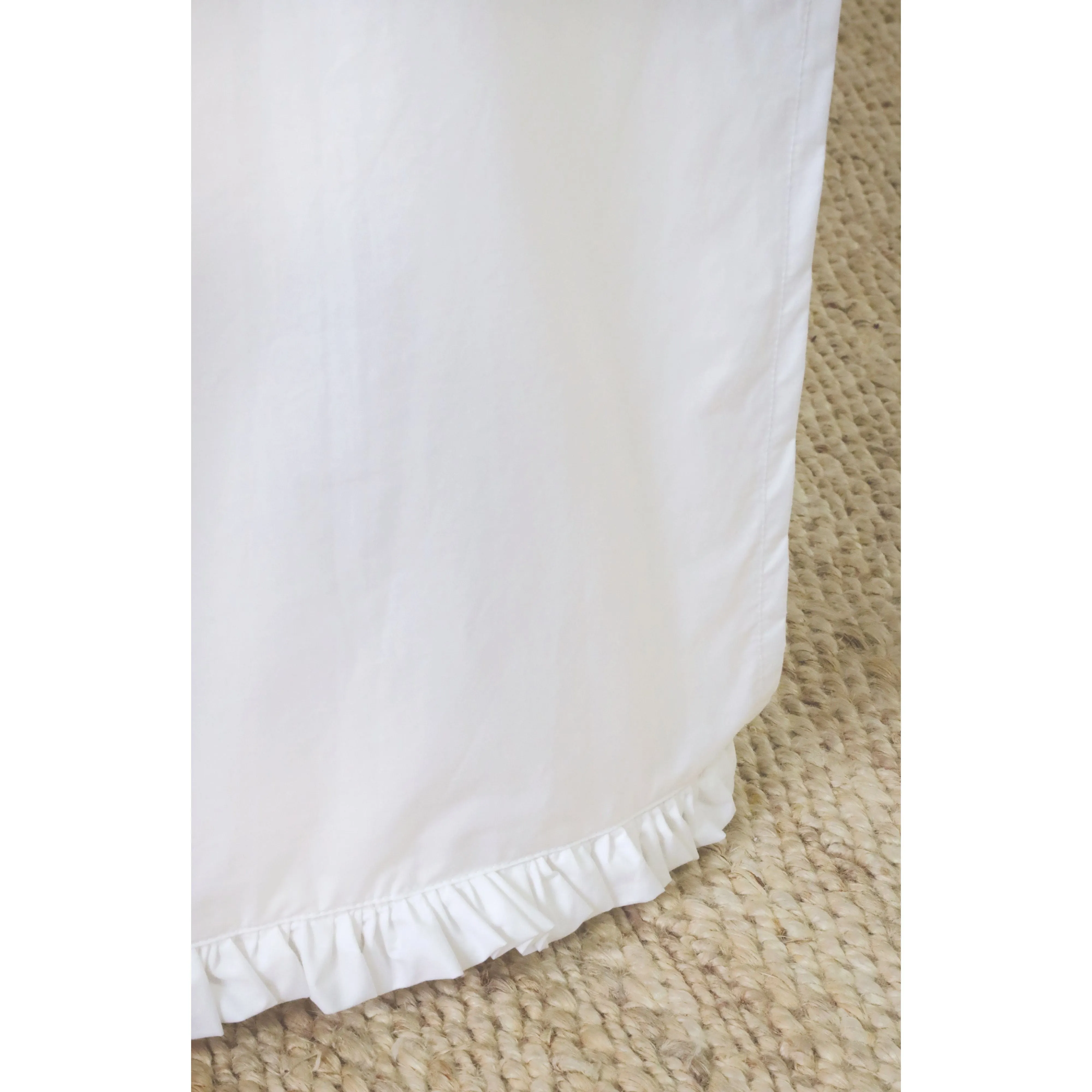 Pom Pom at Home Audrey White Cotton Percale Bedskirt ~ Available in Twin, Queen and King Sizes