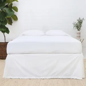 Pom Pom at Home Audrey White Cotton Percale Bedskirt ~ Available in Twin, Queen and King Sizes