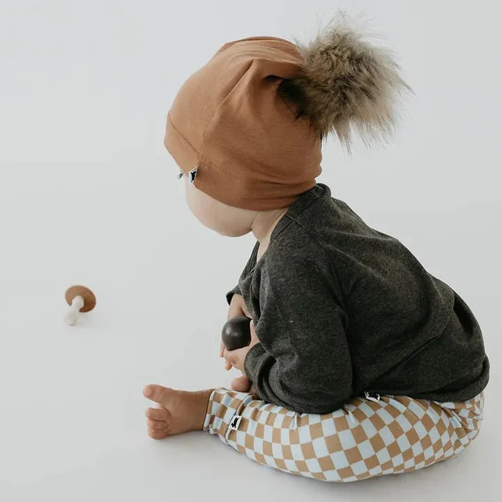 POM POM BEANIE -  CARAMEL
