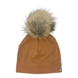 POM POM BEANIE -  CARAMEL