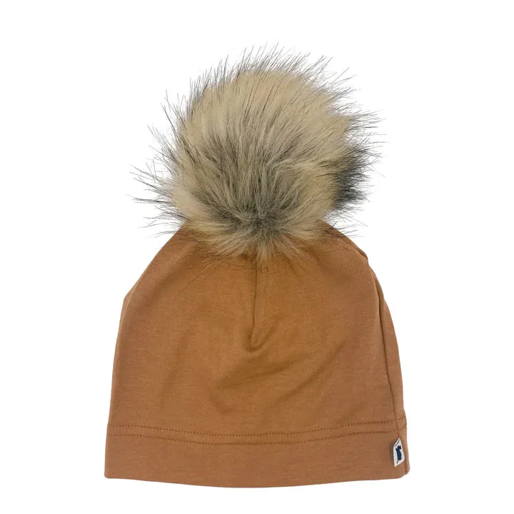 POM POM BEANIE -  CARAMEL