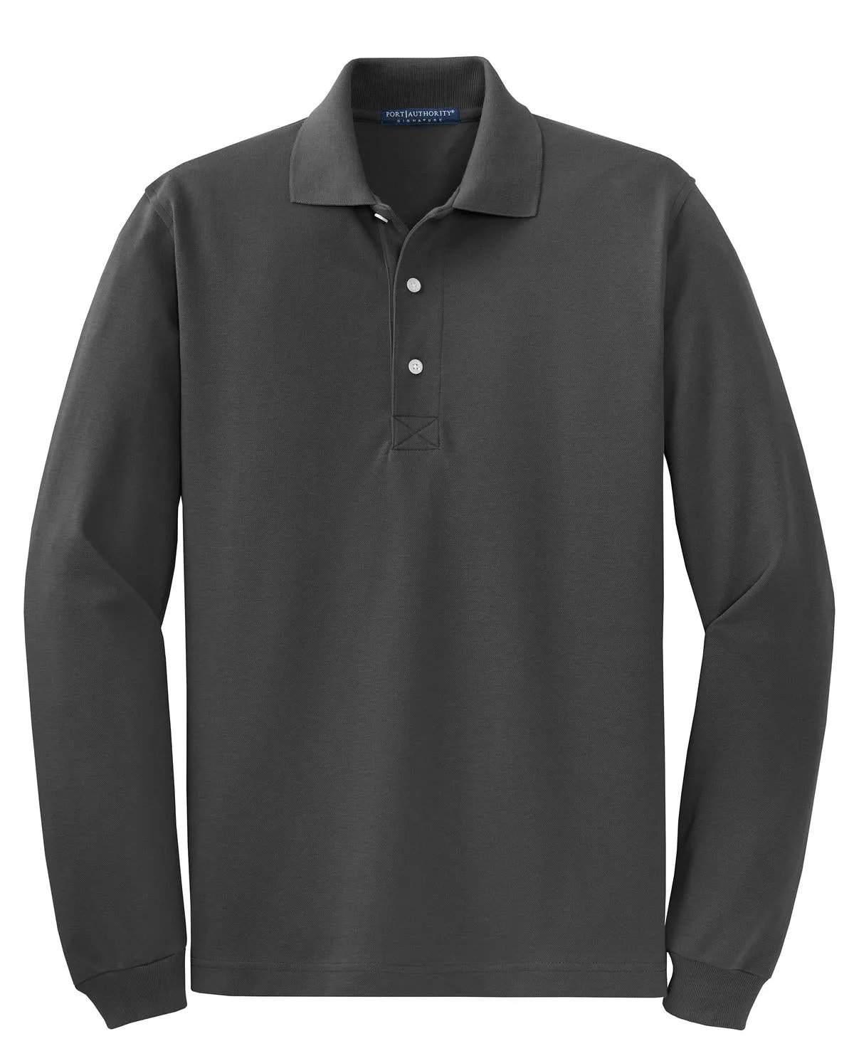Port Authority Rapid Dry Long Sleeve Polo.  K455LS Charcoal