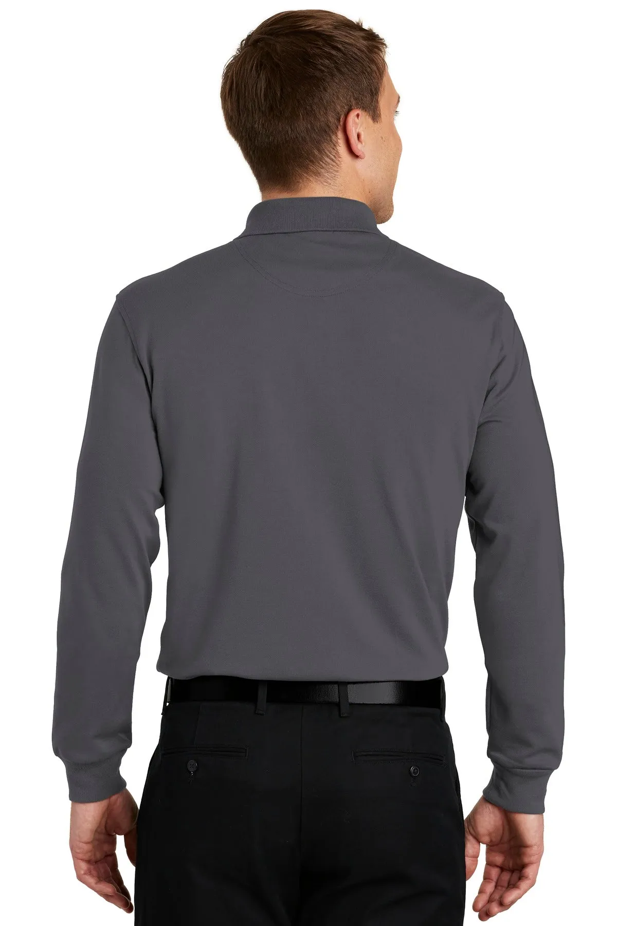 Port Authority Rapid Dry Long Sleeve Polo.  K455LS Charcoal