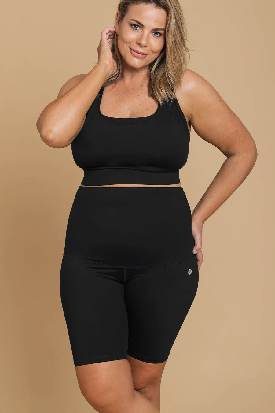 Postpartum Recovery Bike Short - Black