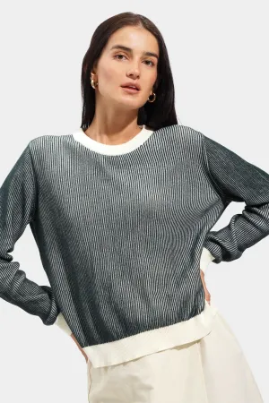 Premium Knit Sweater with Contrast Hem