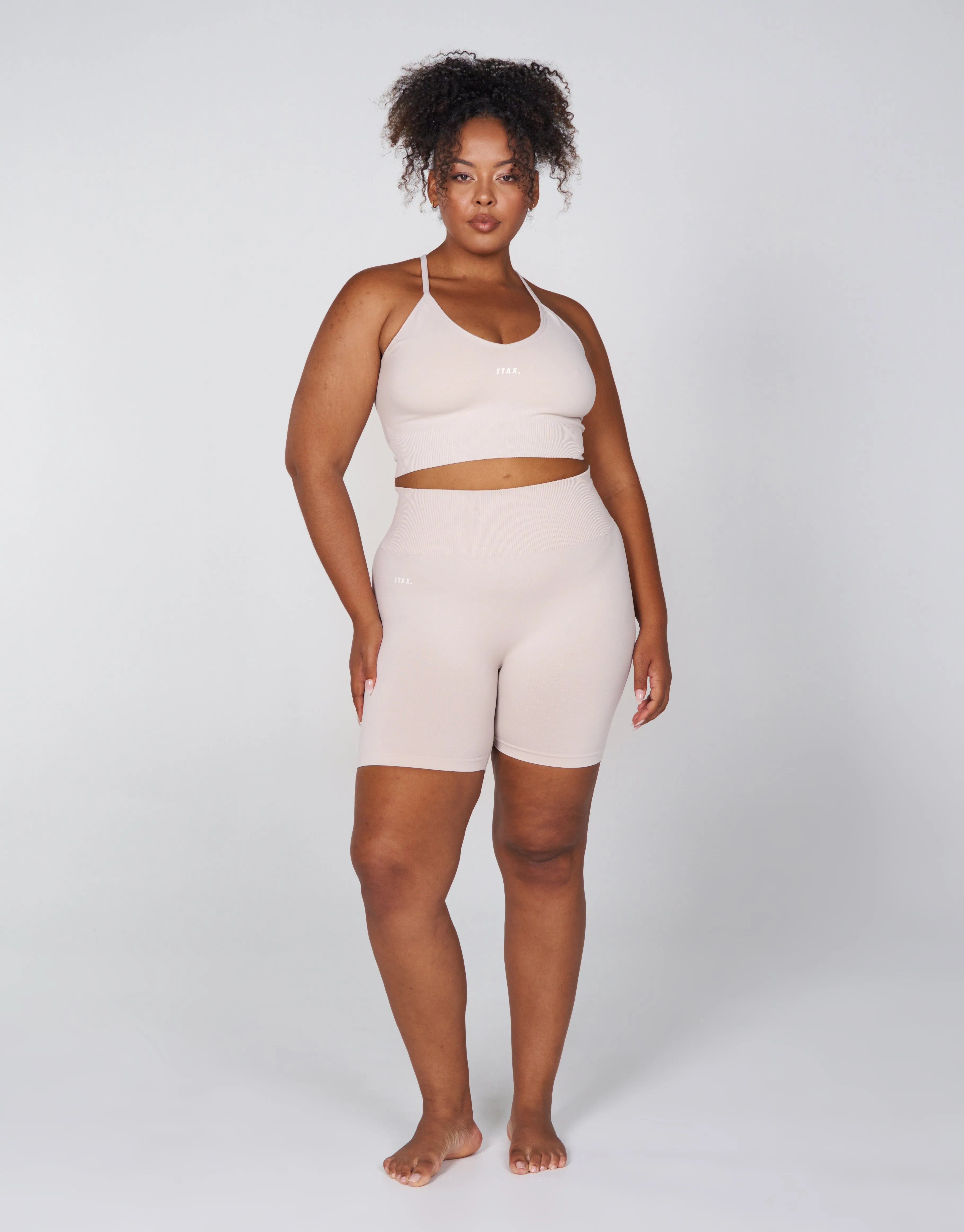Premium Seamless Favourites Midi Bike Shorts - Bone