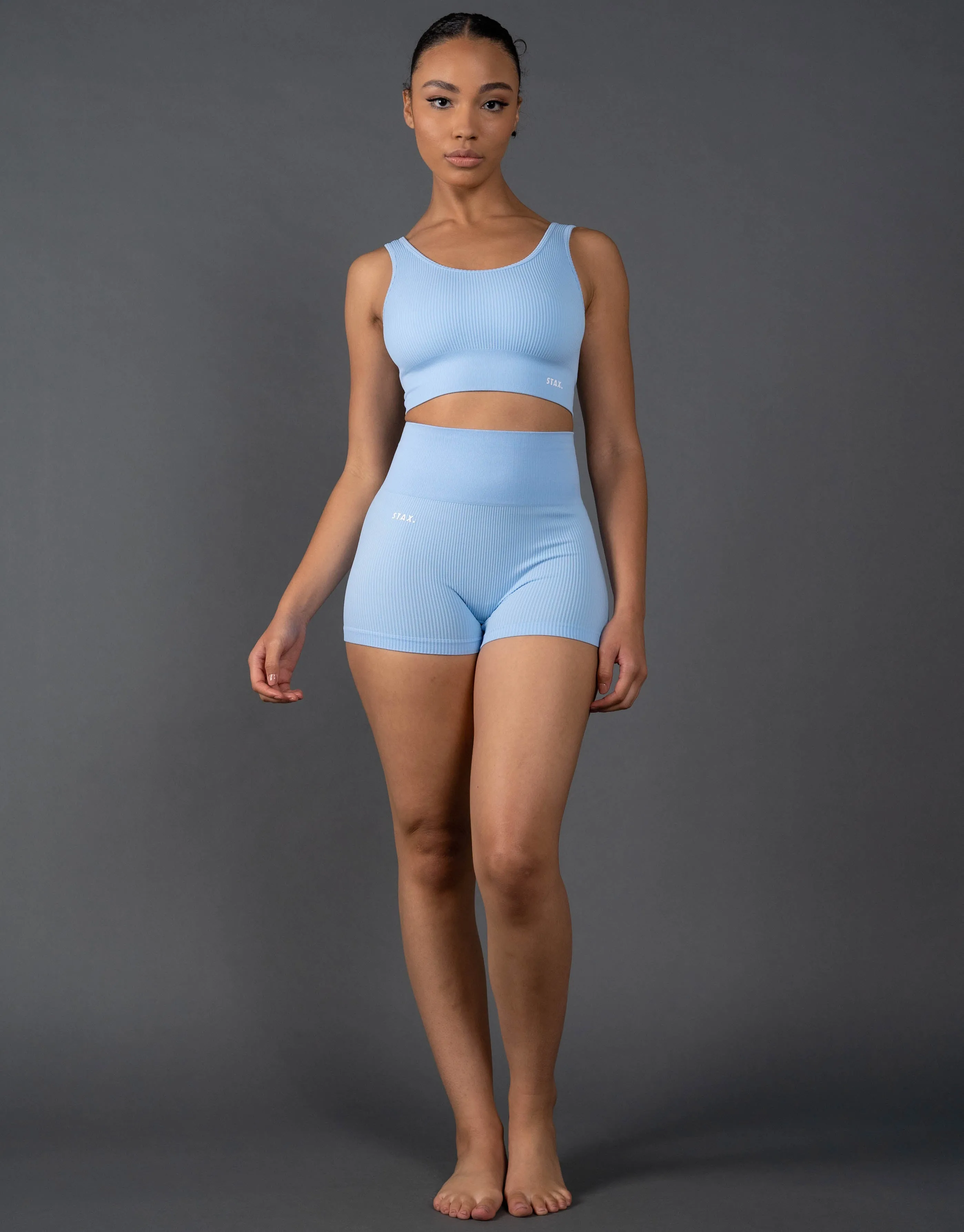 Premium Seamless Low Back Crop Lounge V5.1 - Baby Blue