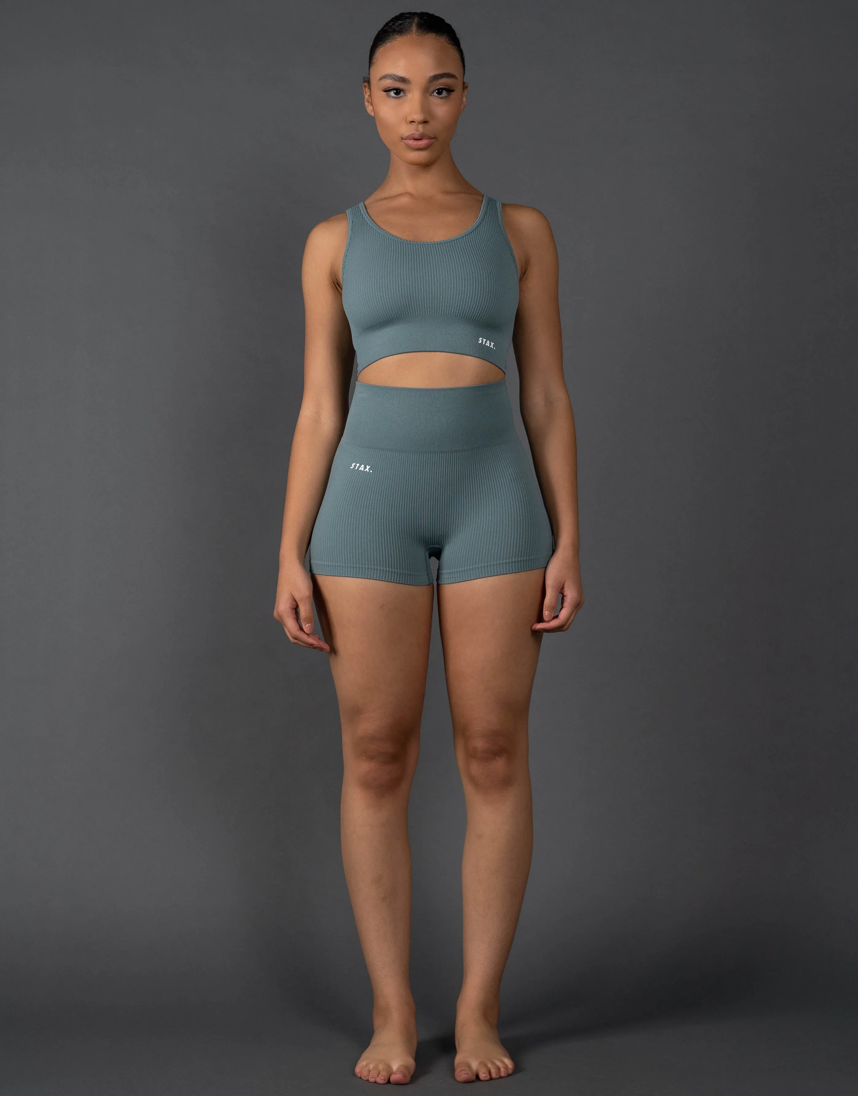 Premium Seamless Low Back Crop Lounge V5.1 - Mist