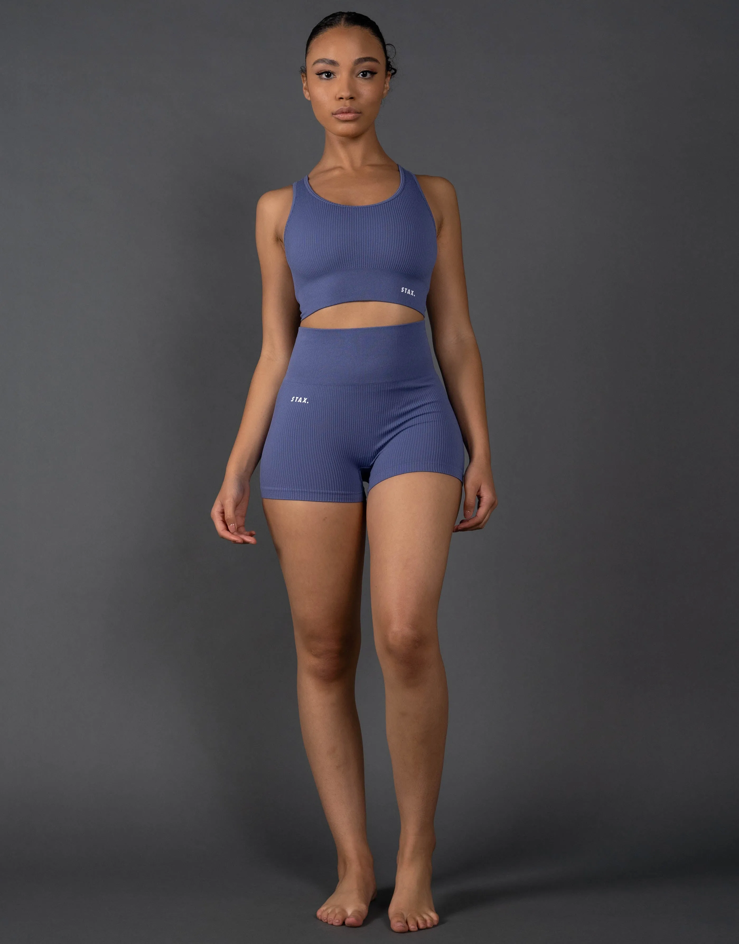 Premium Seamless Low Back Crop Lounge V5.1 - Topaz