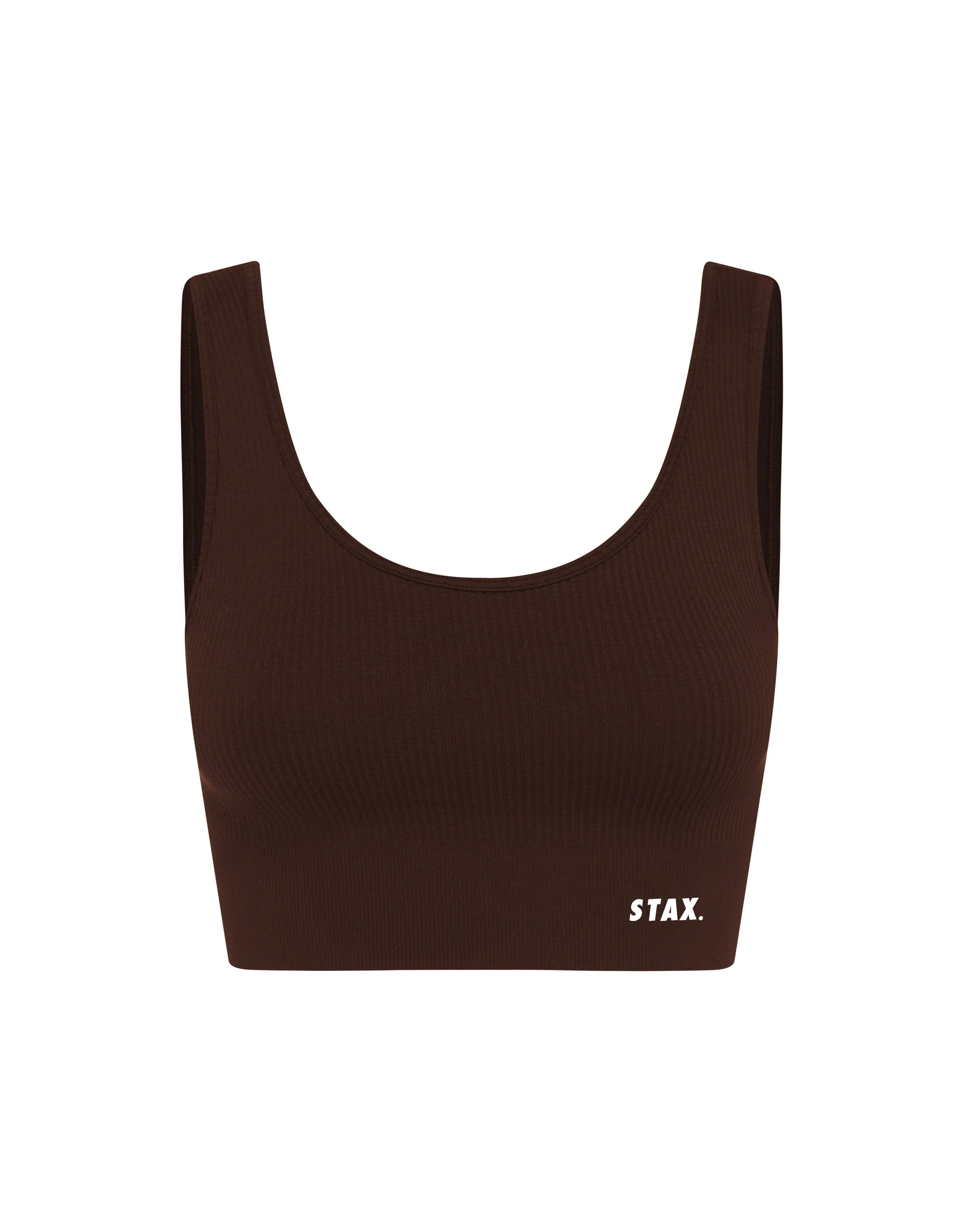 Premium Seamless Low Back Crop Lounge V5.1 - Umber
