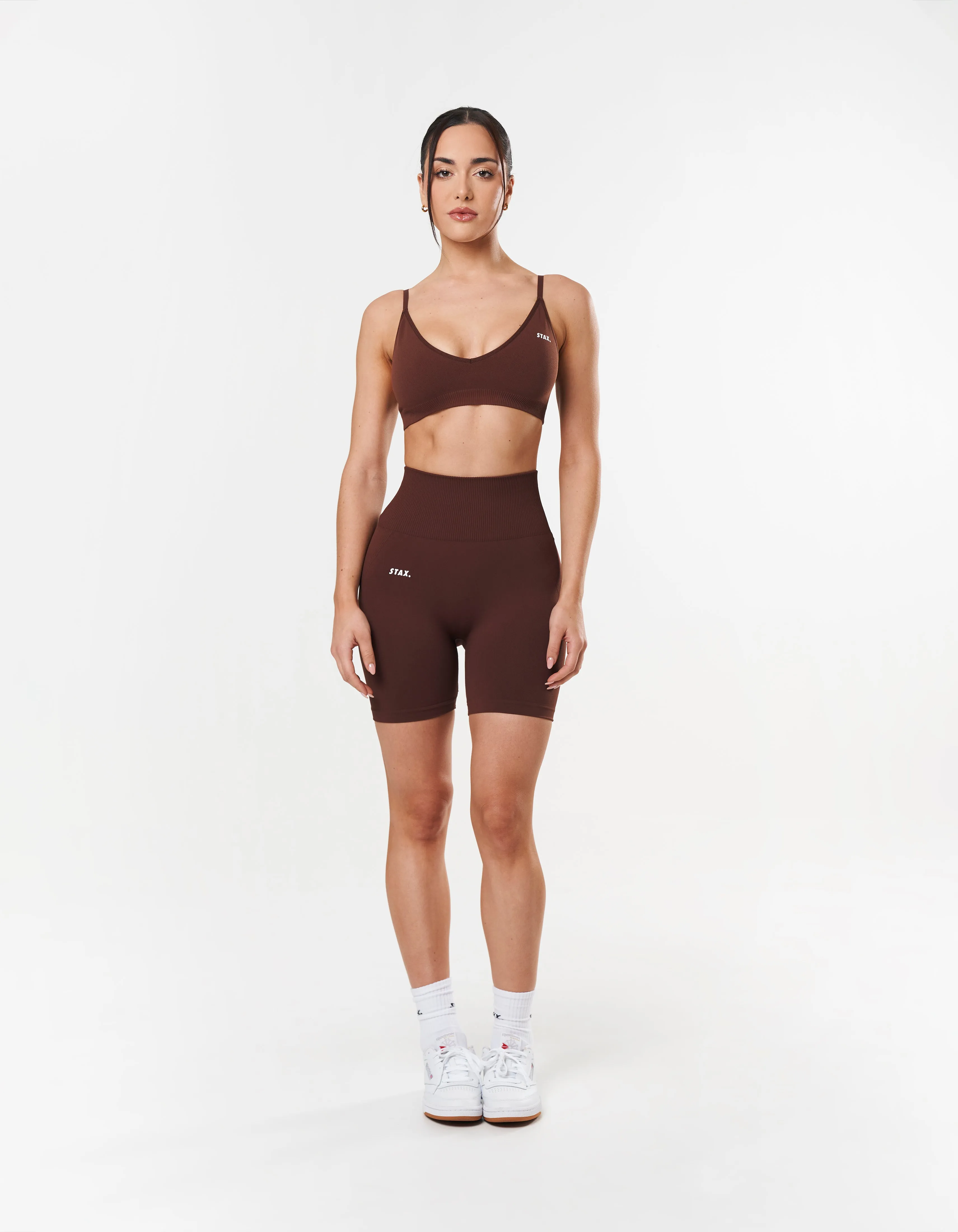 Premium Seamless Midi Bike Shorts - Umber