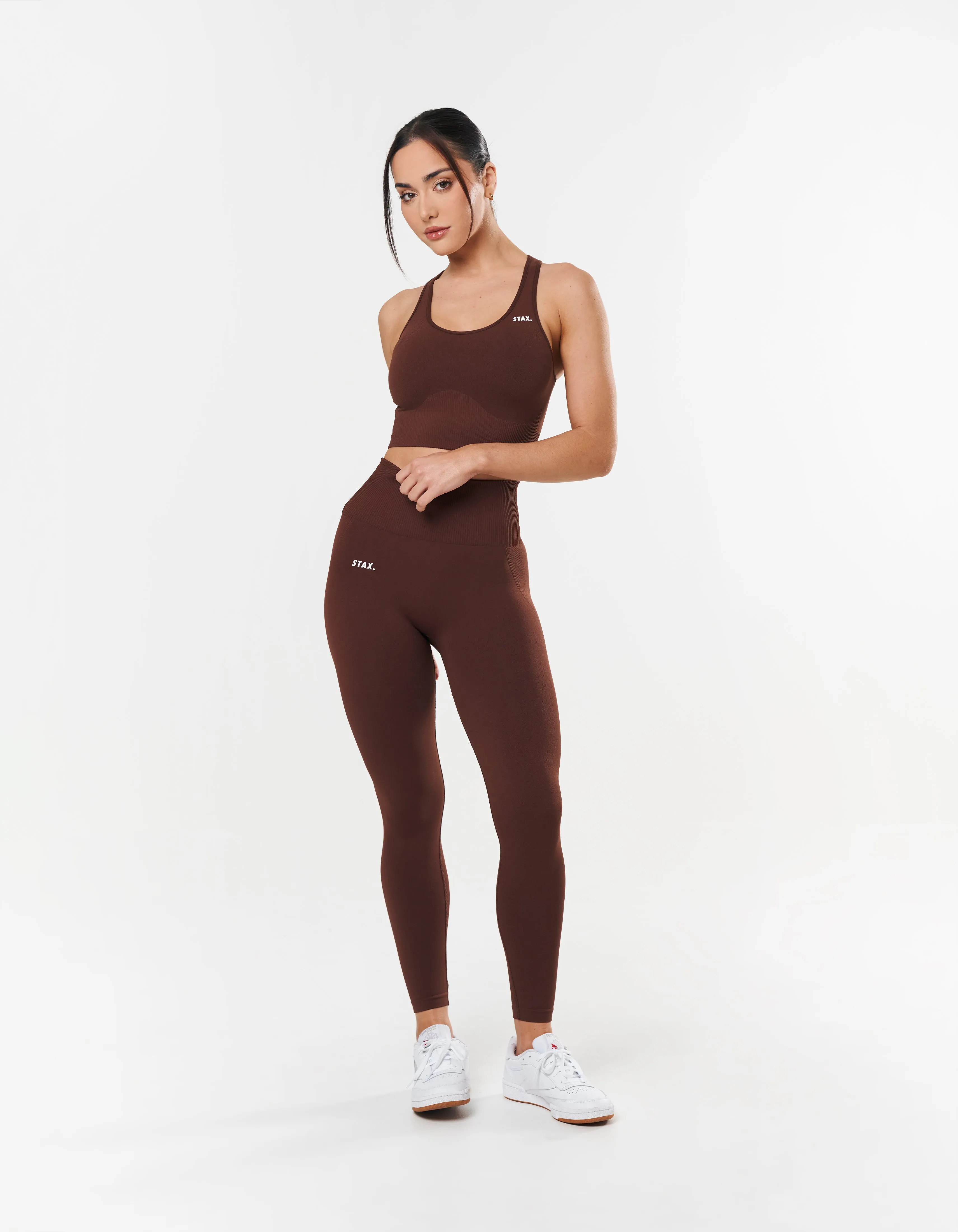Premium Seamless Racer Crop - Umber