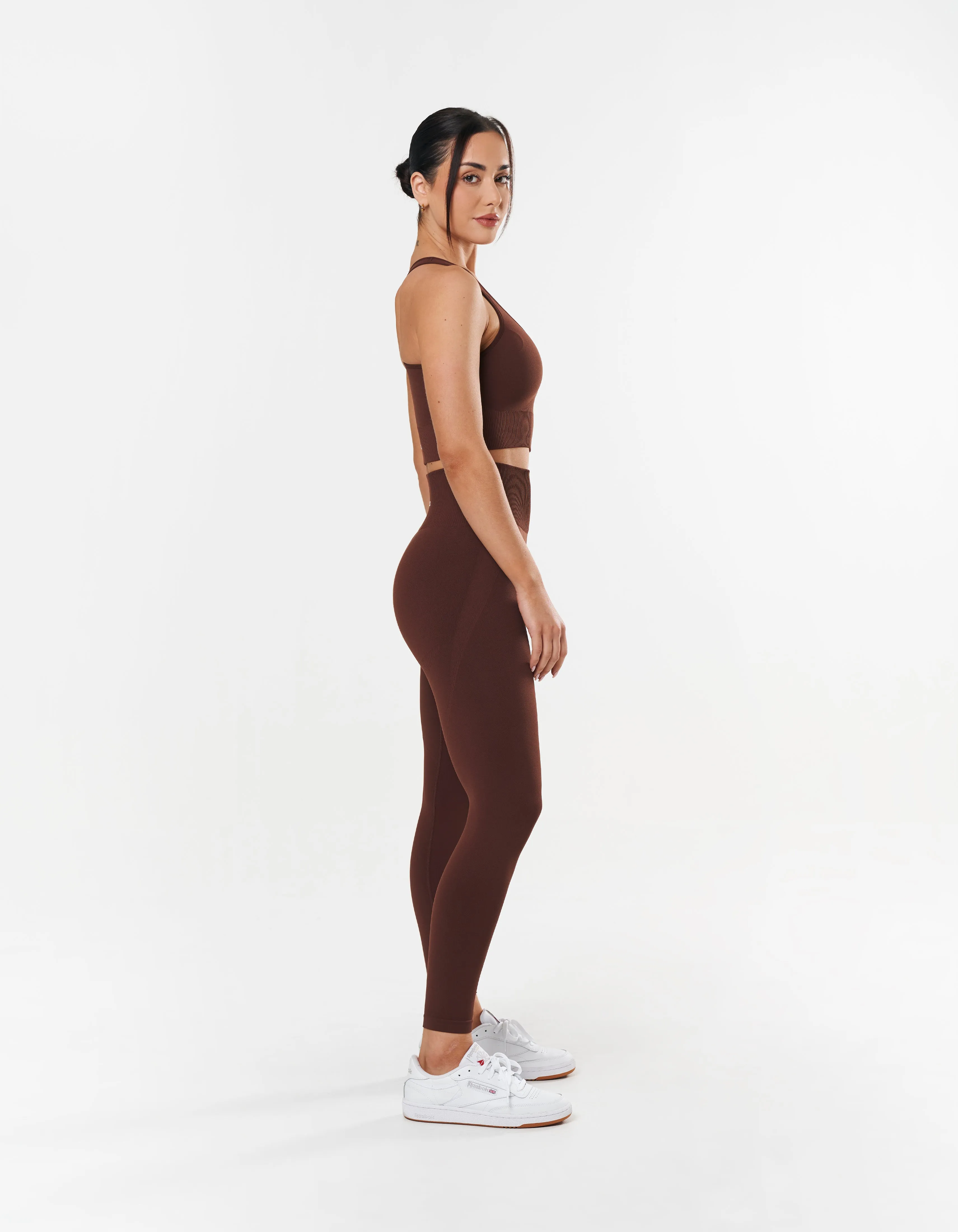Premium Seamless Racer Crop - Umber