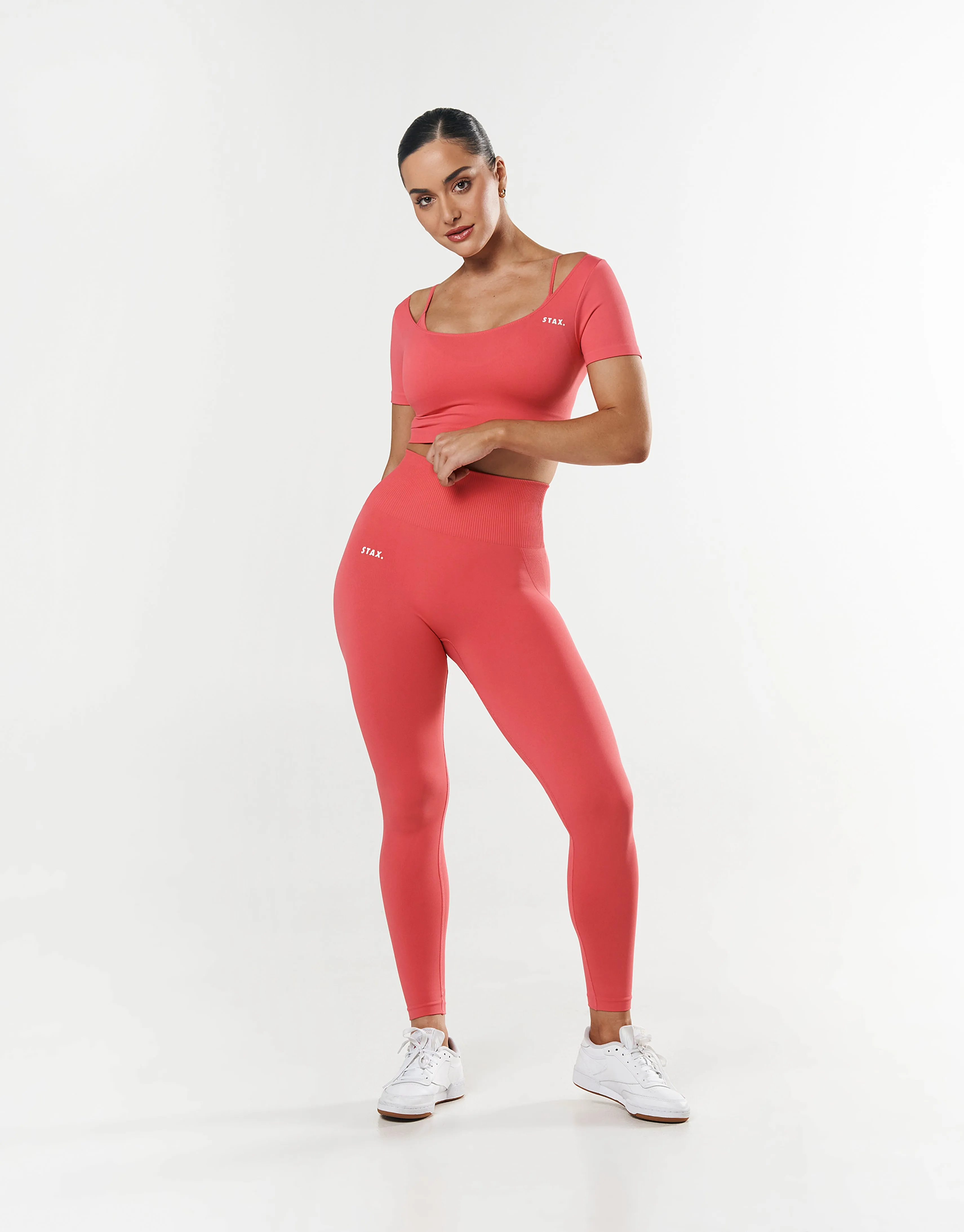 Premium Seamless Scoop Tee - Pink