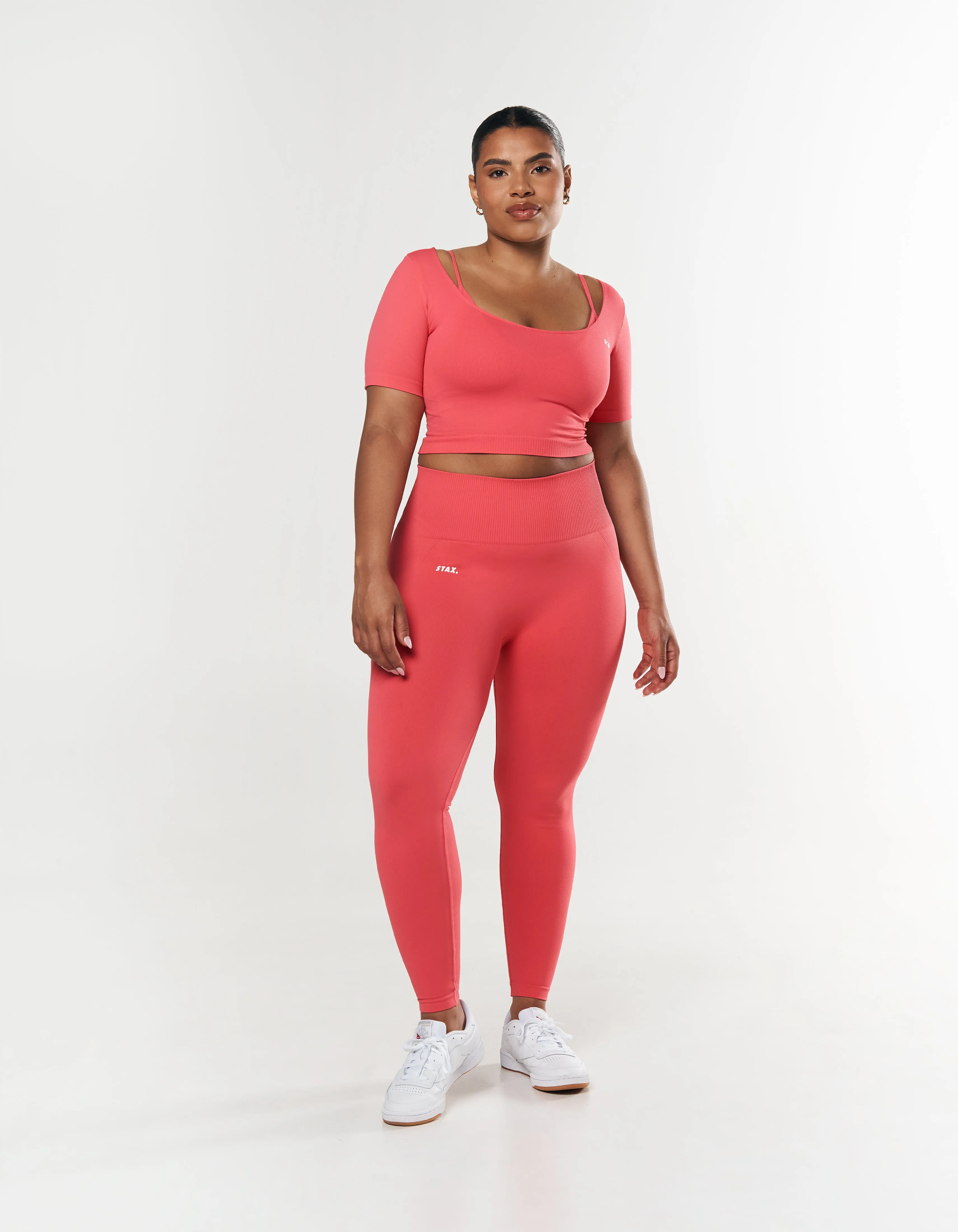 Premium Seamless Scoop Tee - Pink