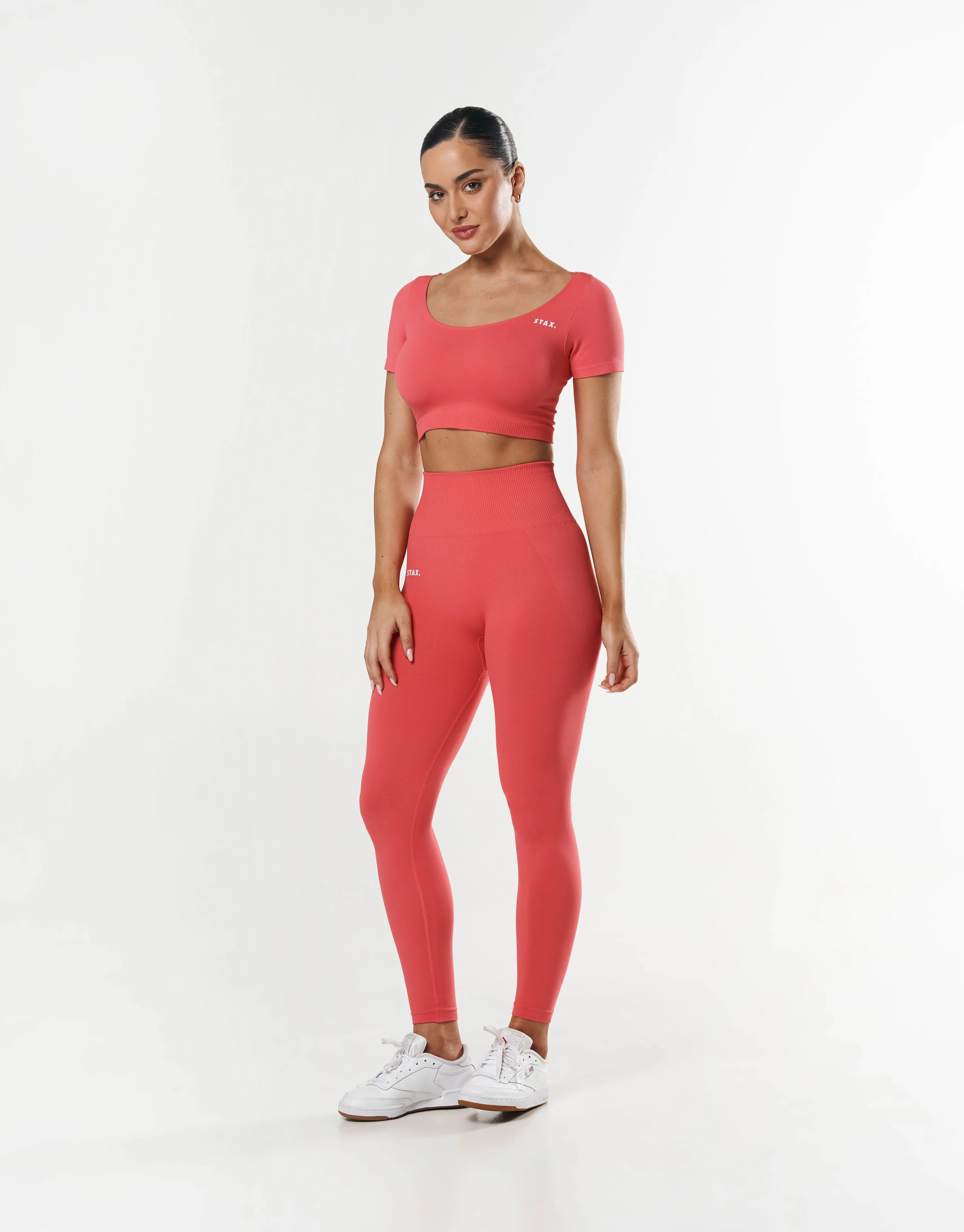 Premium Seamless Scoop Tee - Pink