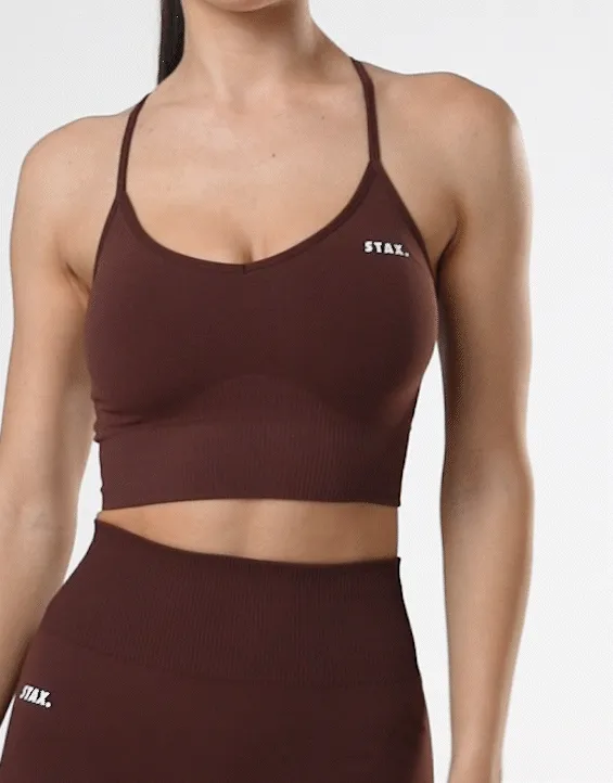 Premium Seamless Strappy Crop - Umber