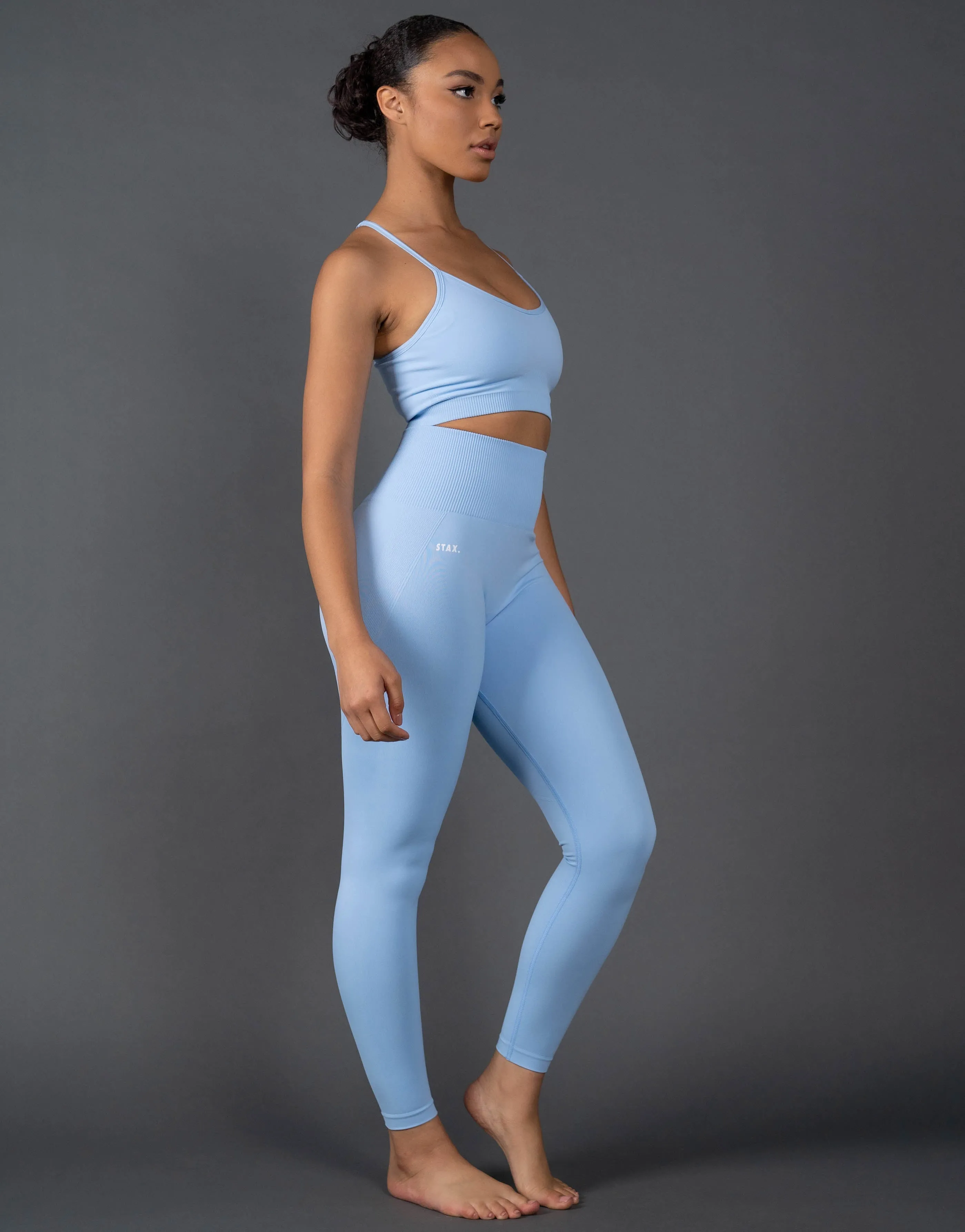 Premium Seamless Strappy Crop V5.1 - Baby Blue