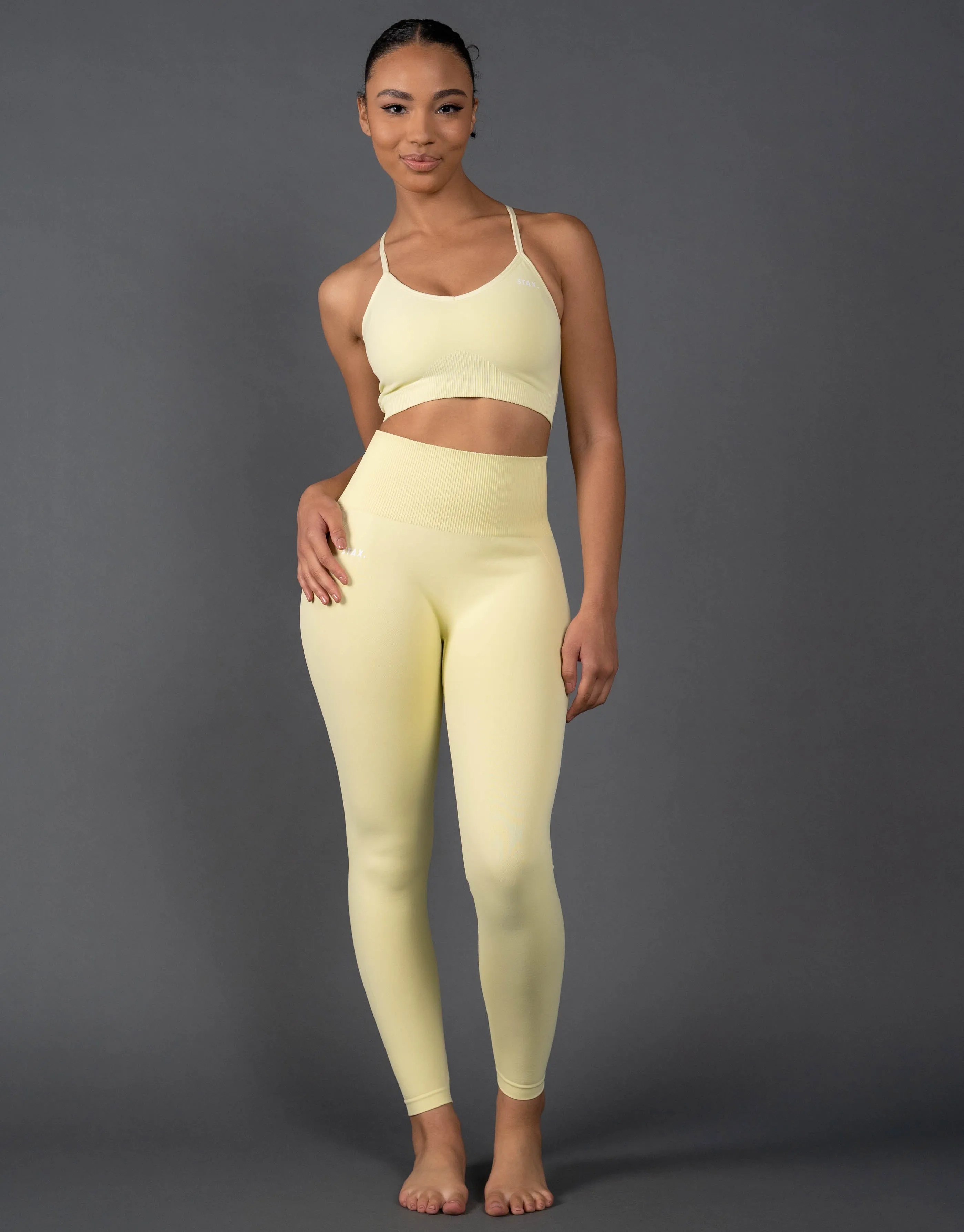 Premium Seamless Strappy Crop V5.1 - Lemon