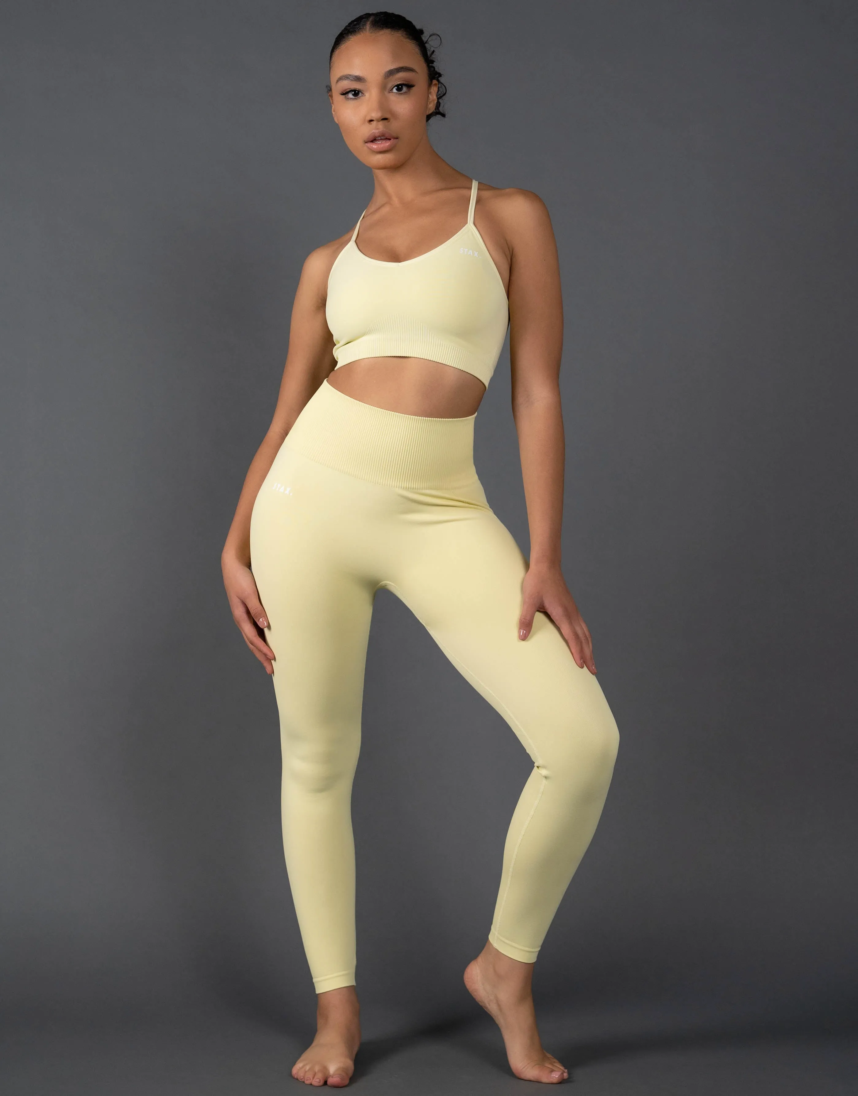 Premium Seamless Strappy Crop V5.1 - Lemon