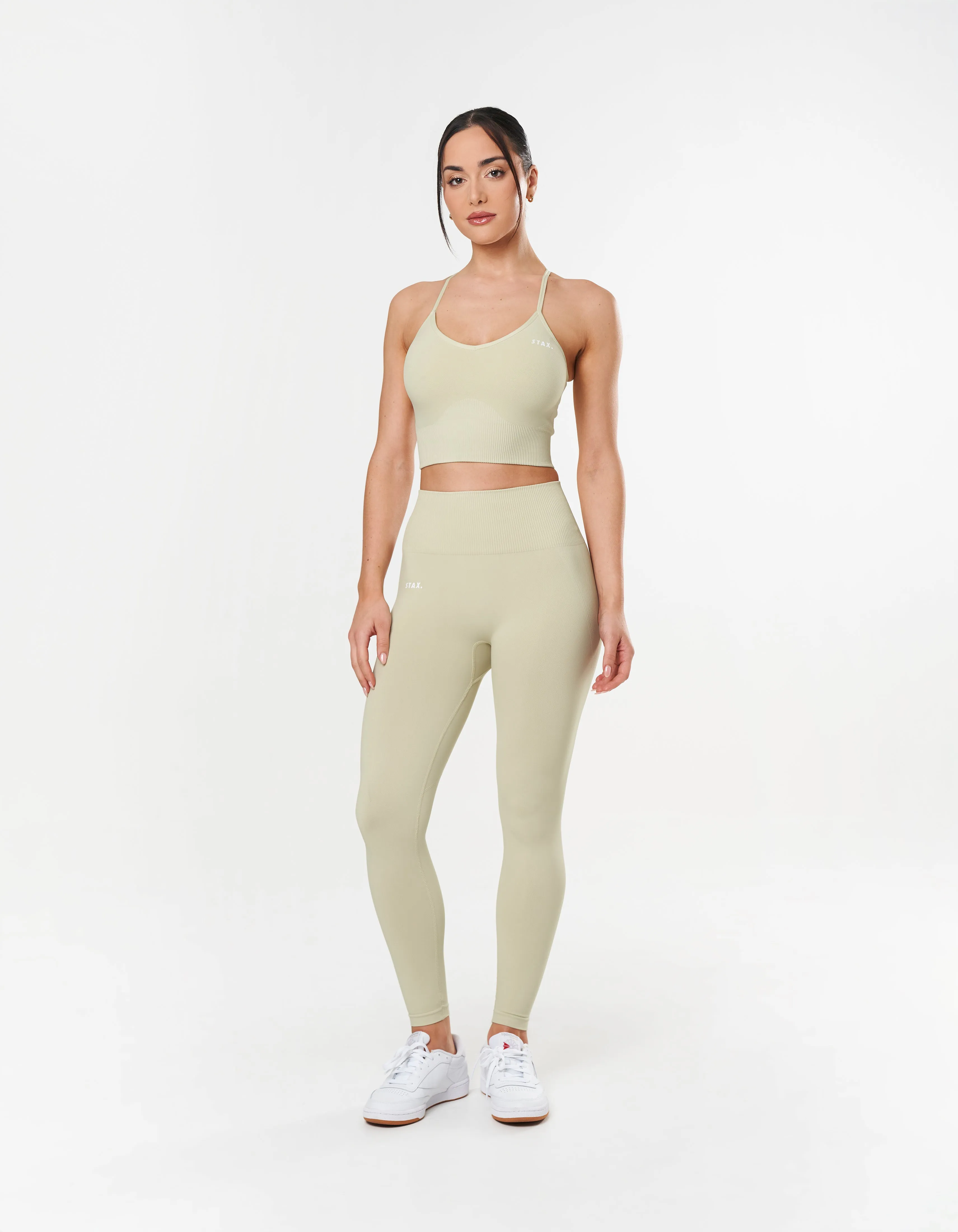 Premium Seamless Strappy Crop - Vanilla Essence