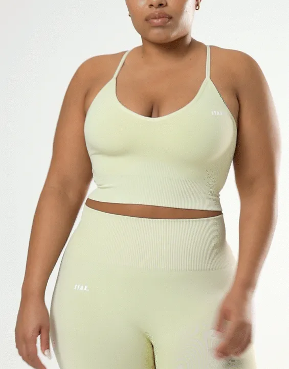 Premium Seamless Strappy Crop - Vanilla Essence