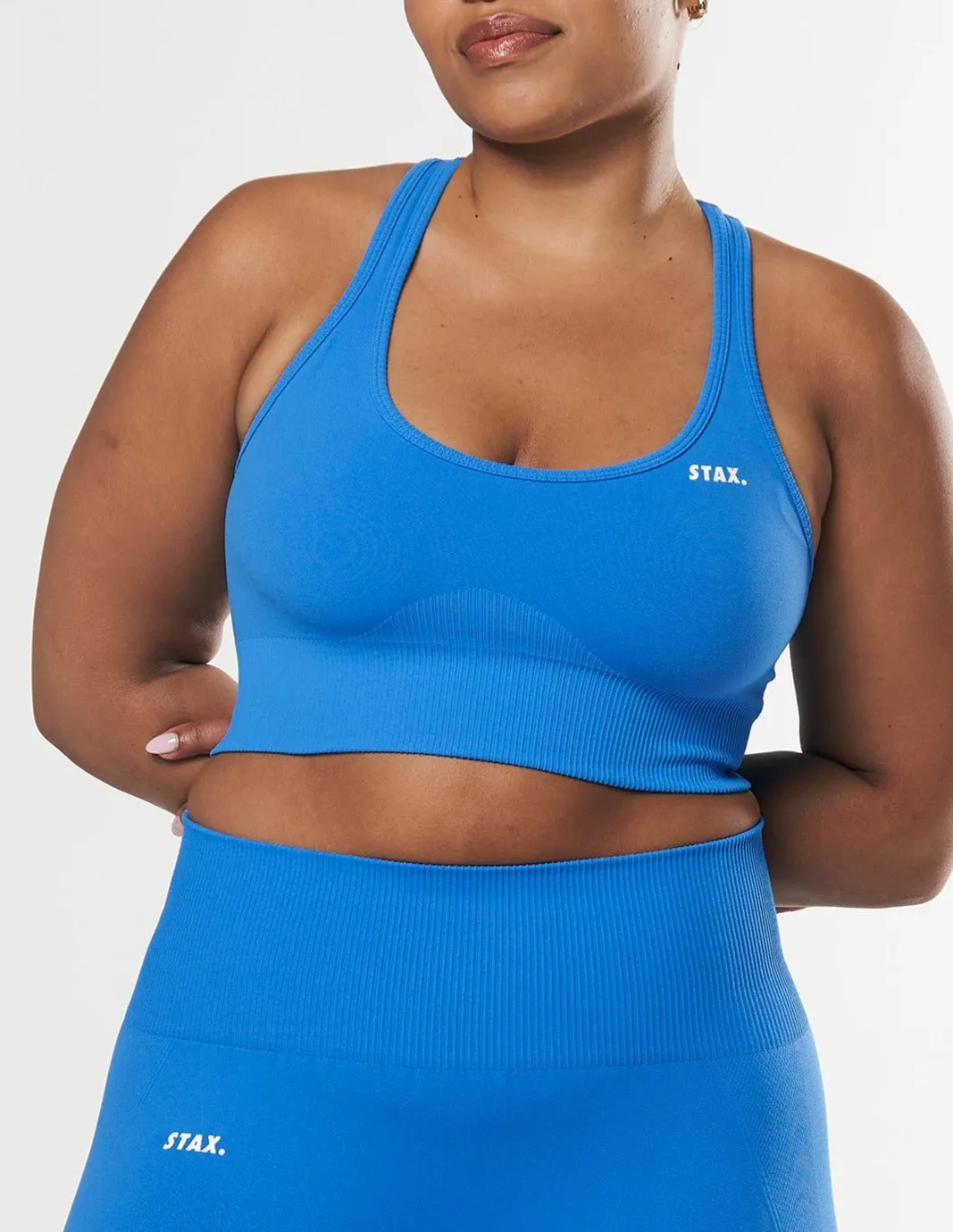 Premium Seamless Summer Racer Crop - Blue