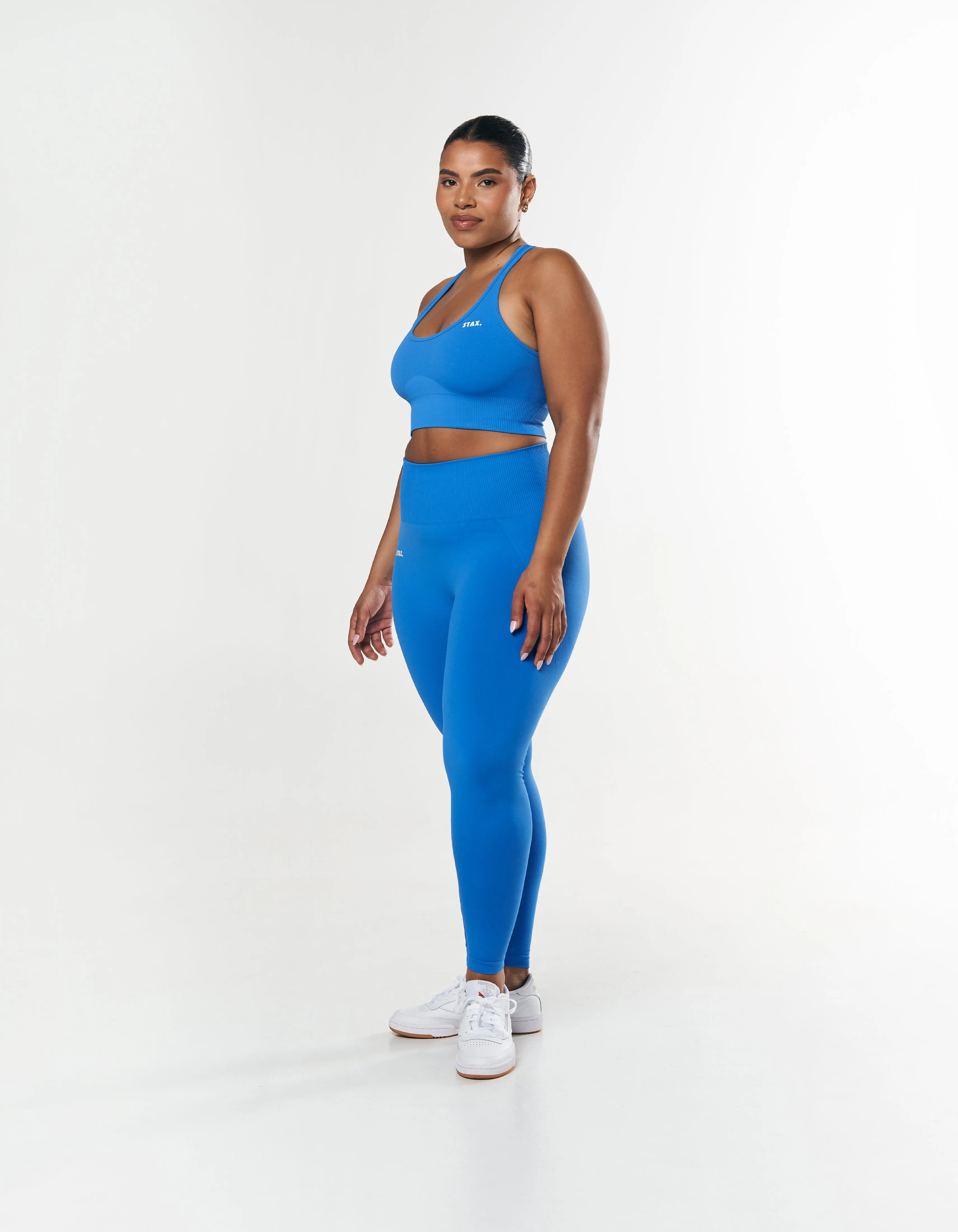 Premium Seamless Summer Racer Crop - Blue