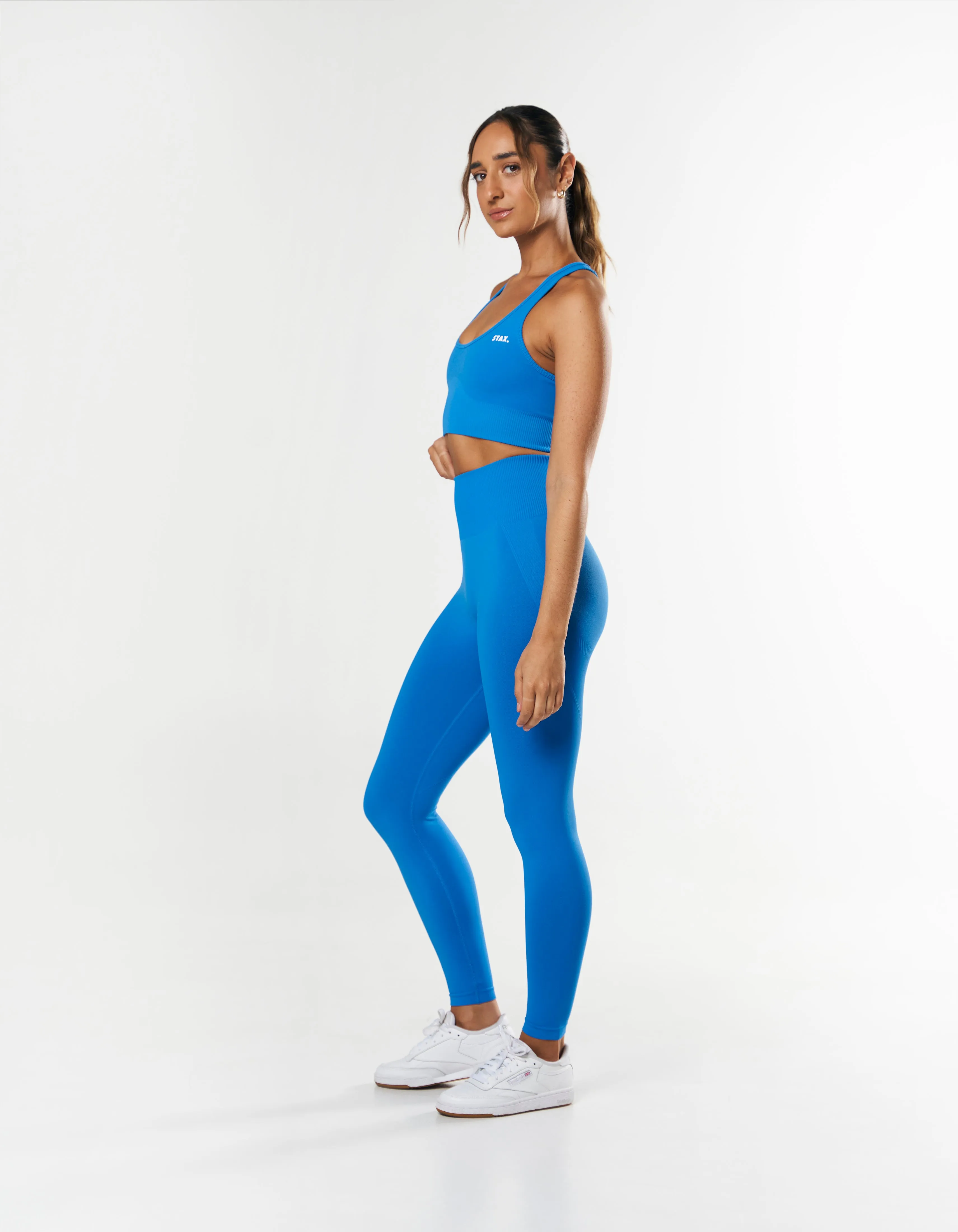 Premium Seamless Summer Racer Crop - Blue