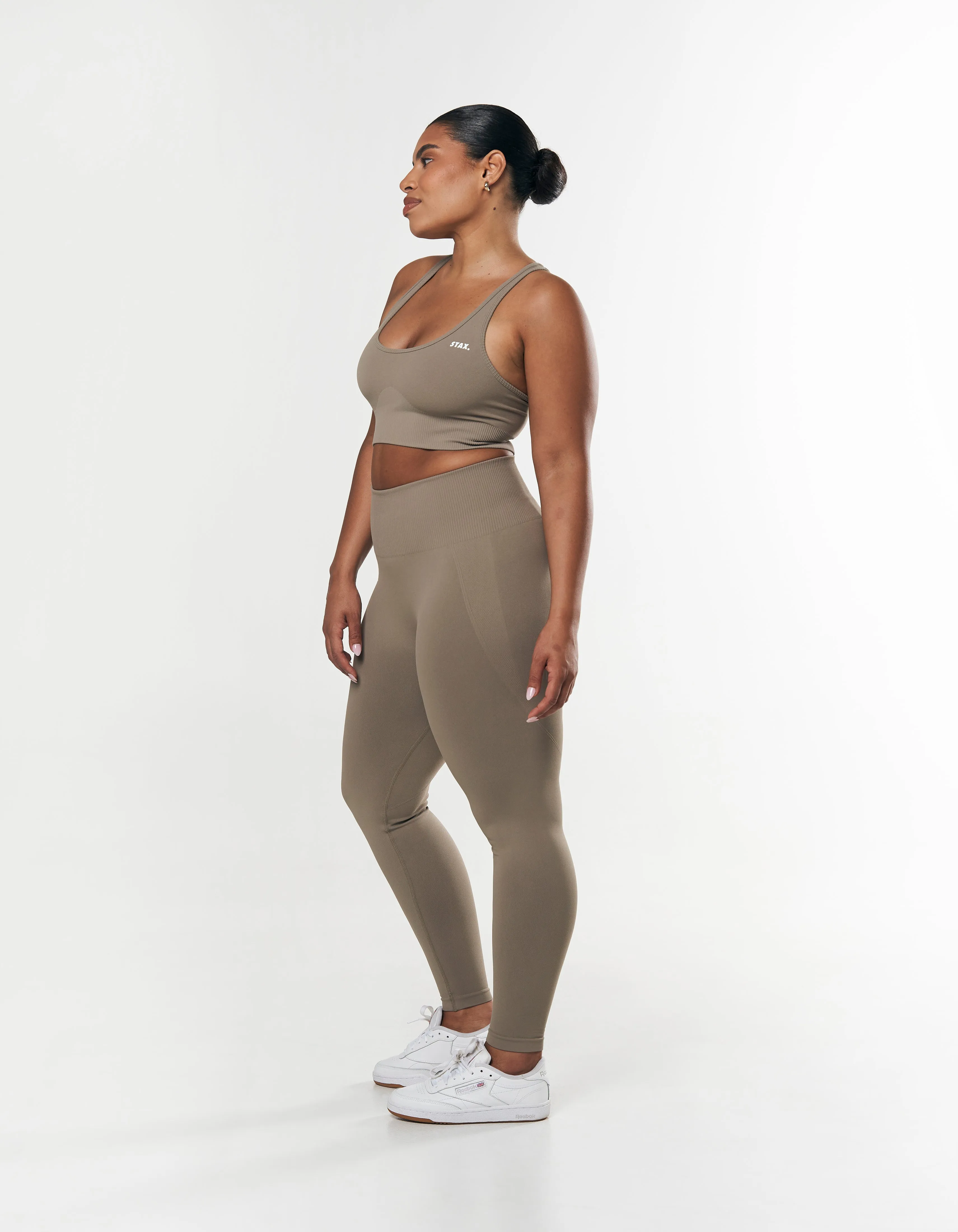 Premium Seamless Summer Racer Crop - Brown