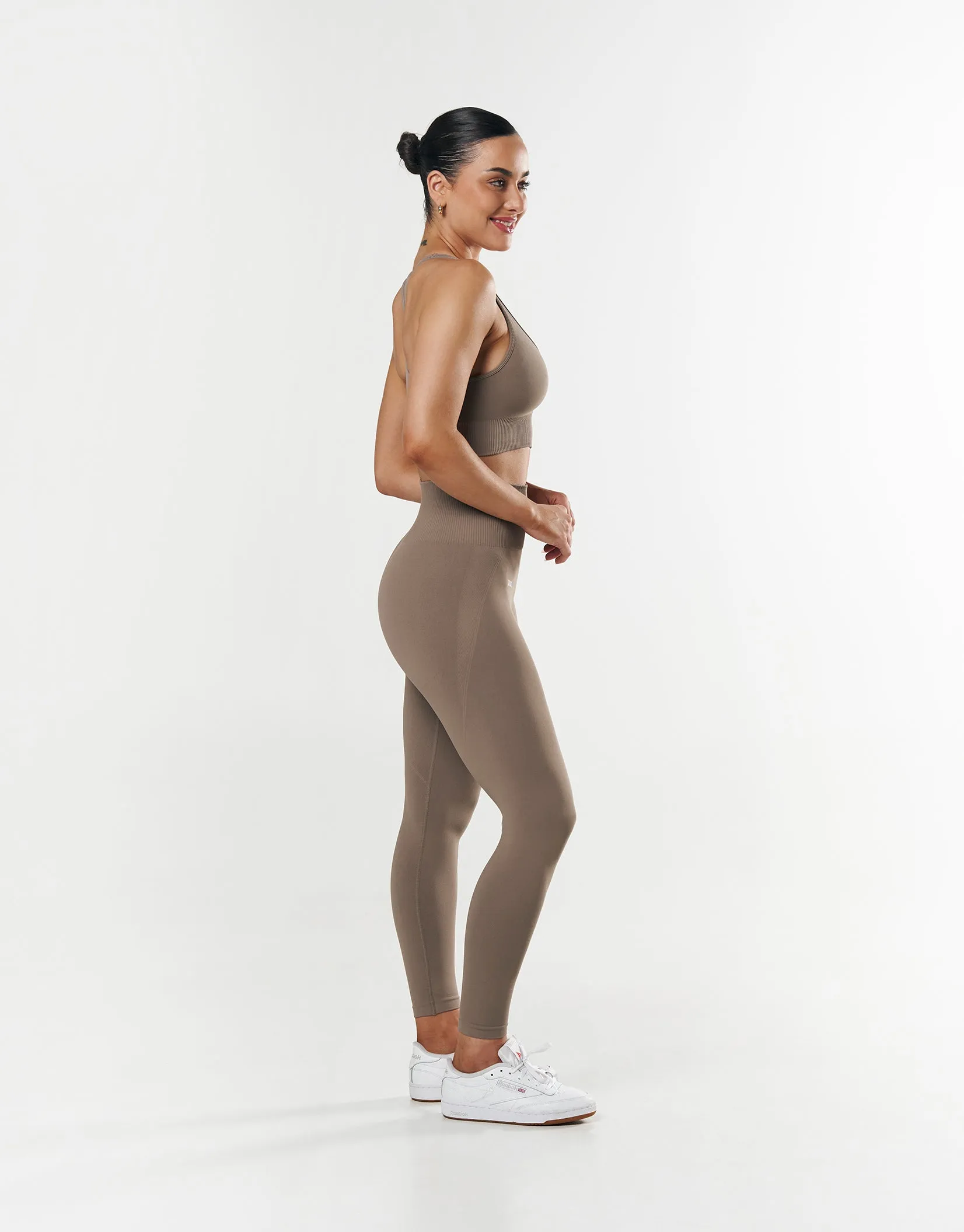 Premium Seamless Summer Racer Crop - Brown