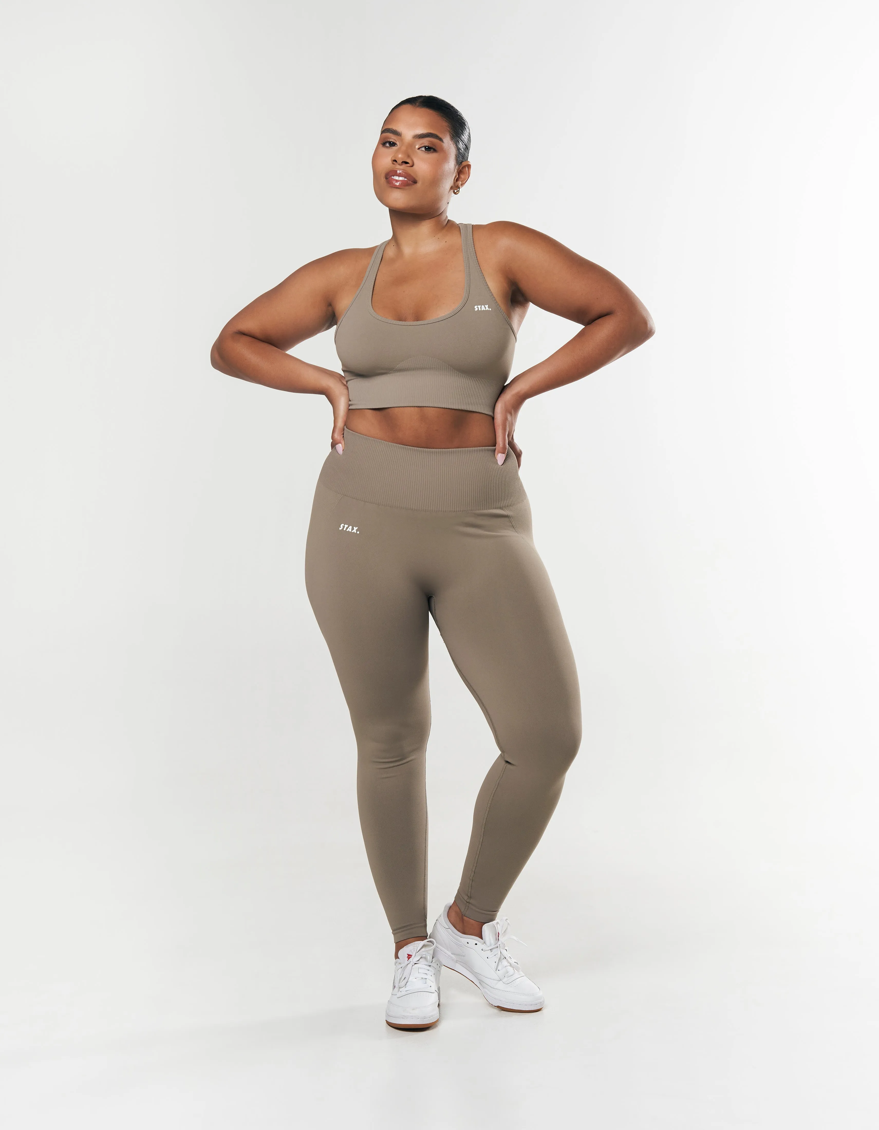 Premium Seamless Summer Racer Crop - Brown