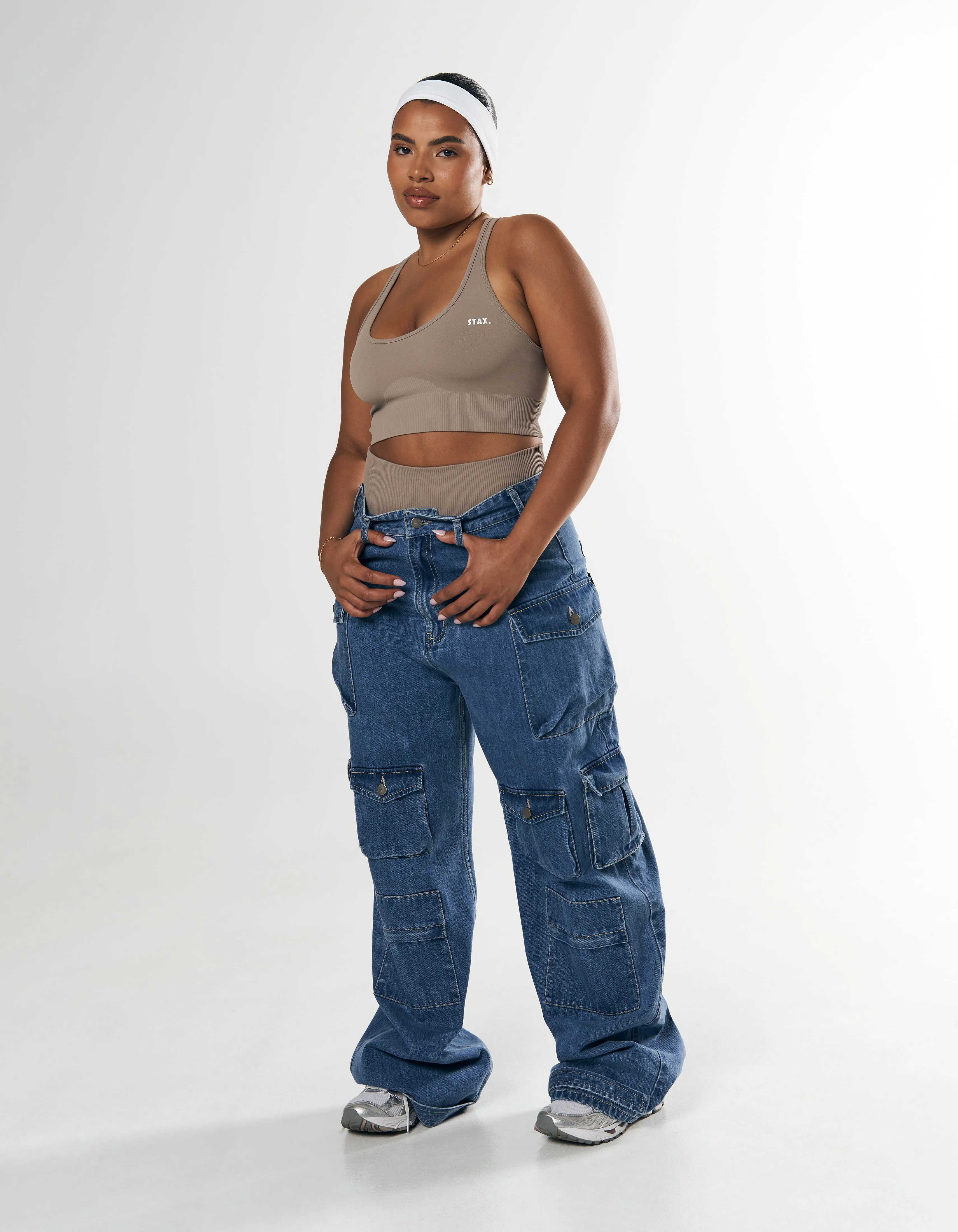 Premium Seamless Summer Racer Crop - Brown