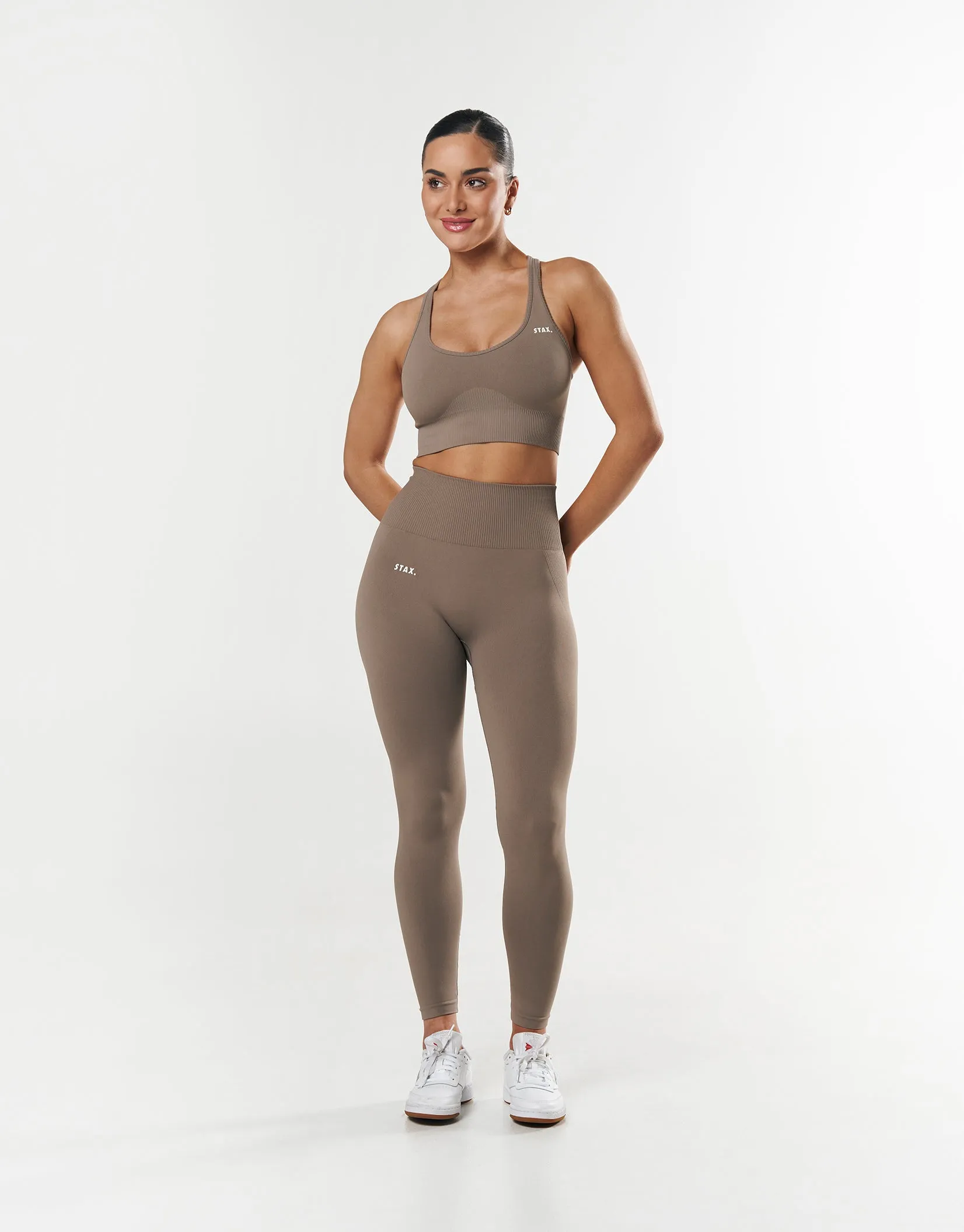 Premium Seamless Summer Racer Crop - Brown