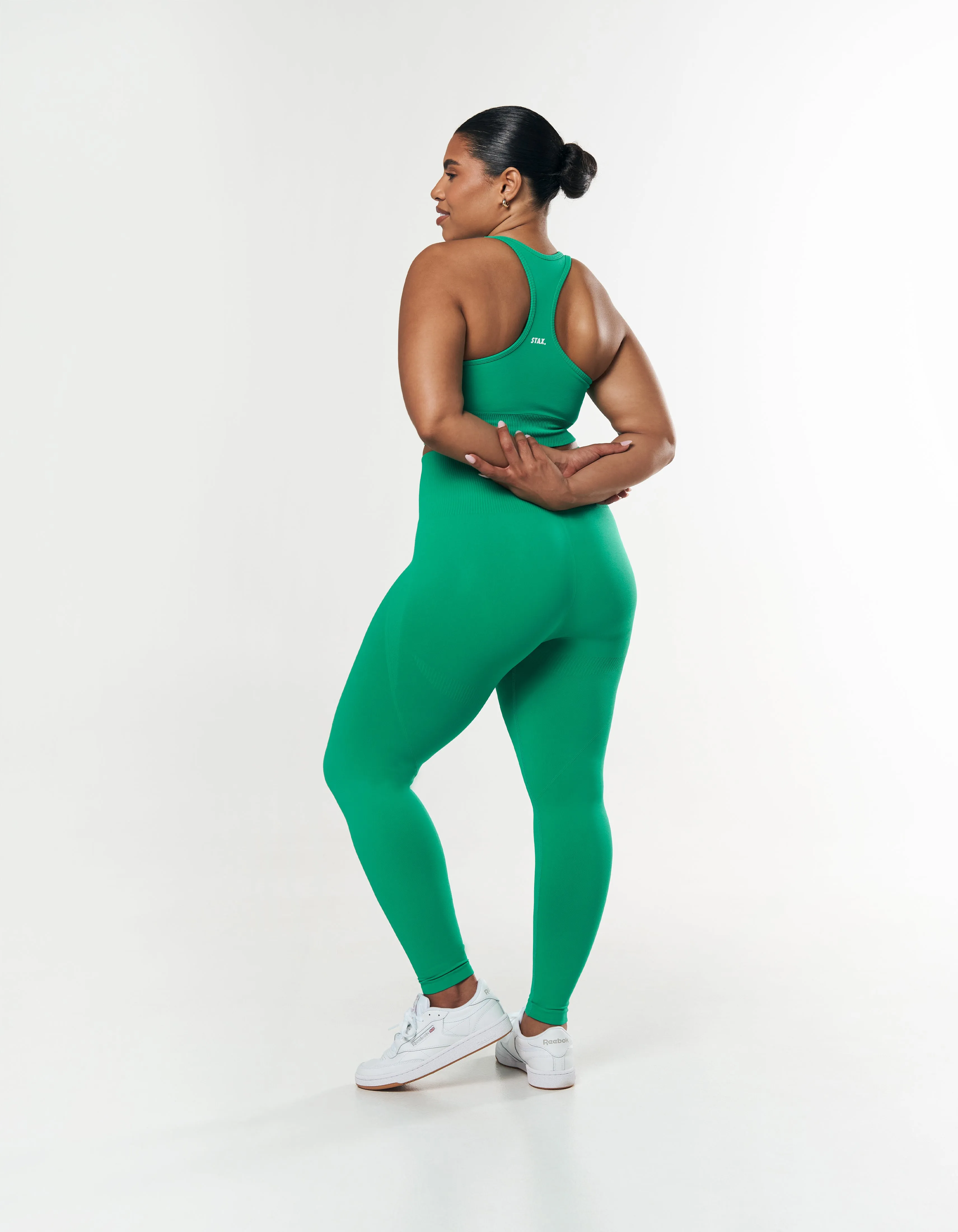 Premium Seamless Summer Racer Crop - Green