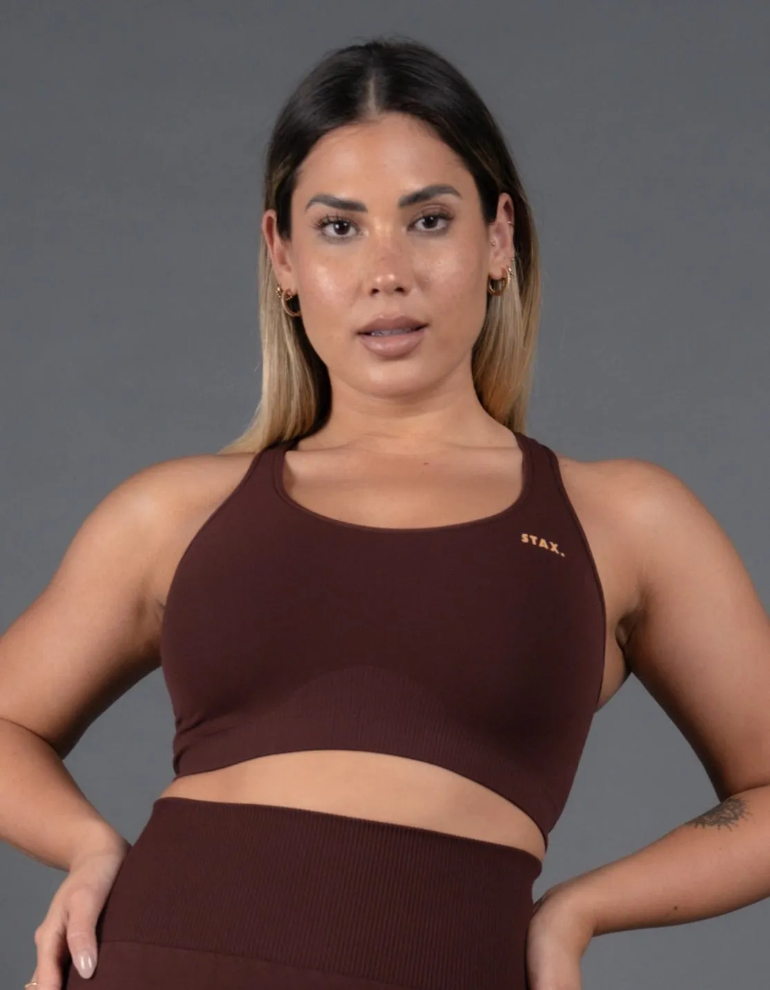 Premium Seamless V5 Racer Crop - Gliese (Brown)