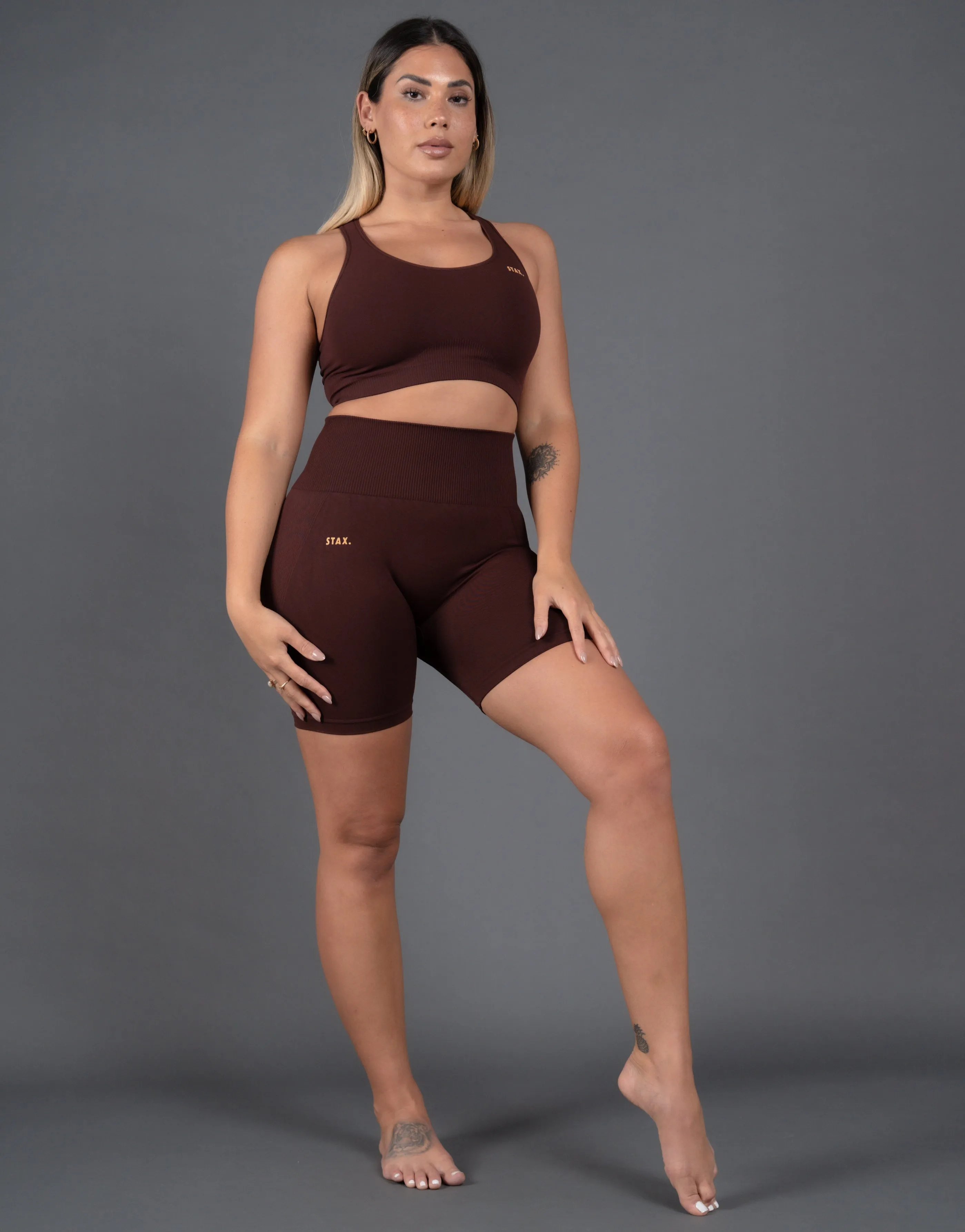 Premium Seamless V5 Racer Crop - Gliese (Brown)