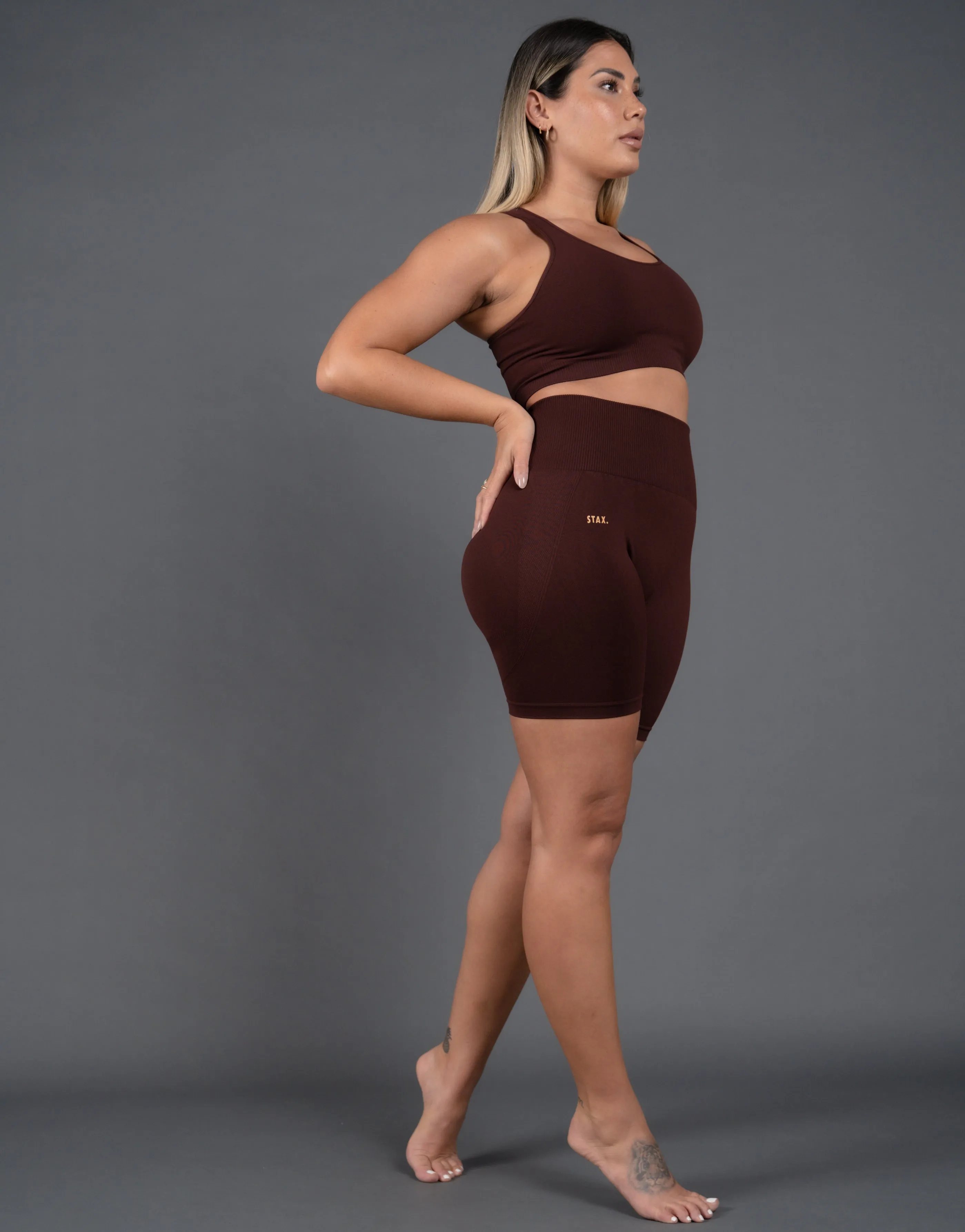 Premium Seamless V5 Racer Crop - Gliese (Brown)