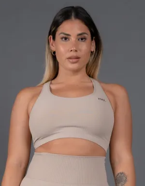 Premium Seamless V5 Racer Crop - Kepler (Beige)
