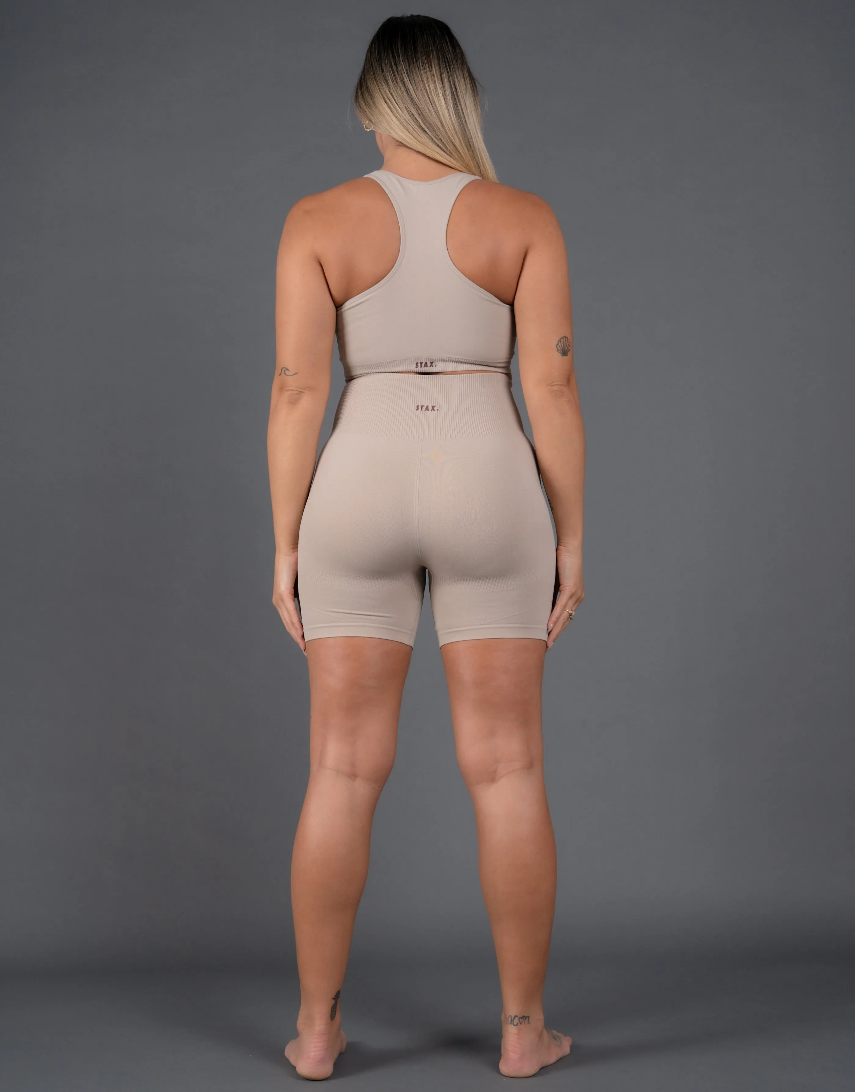 Premium Seamless V5 Racer Crop - Kepler (Beige)