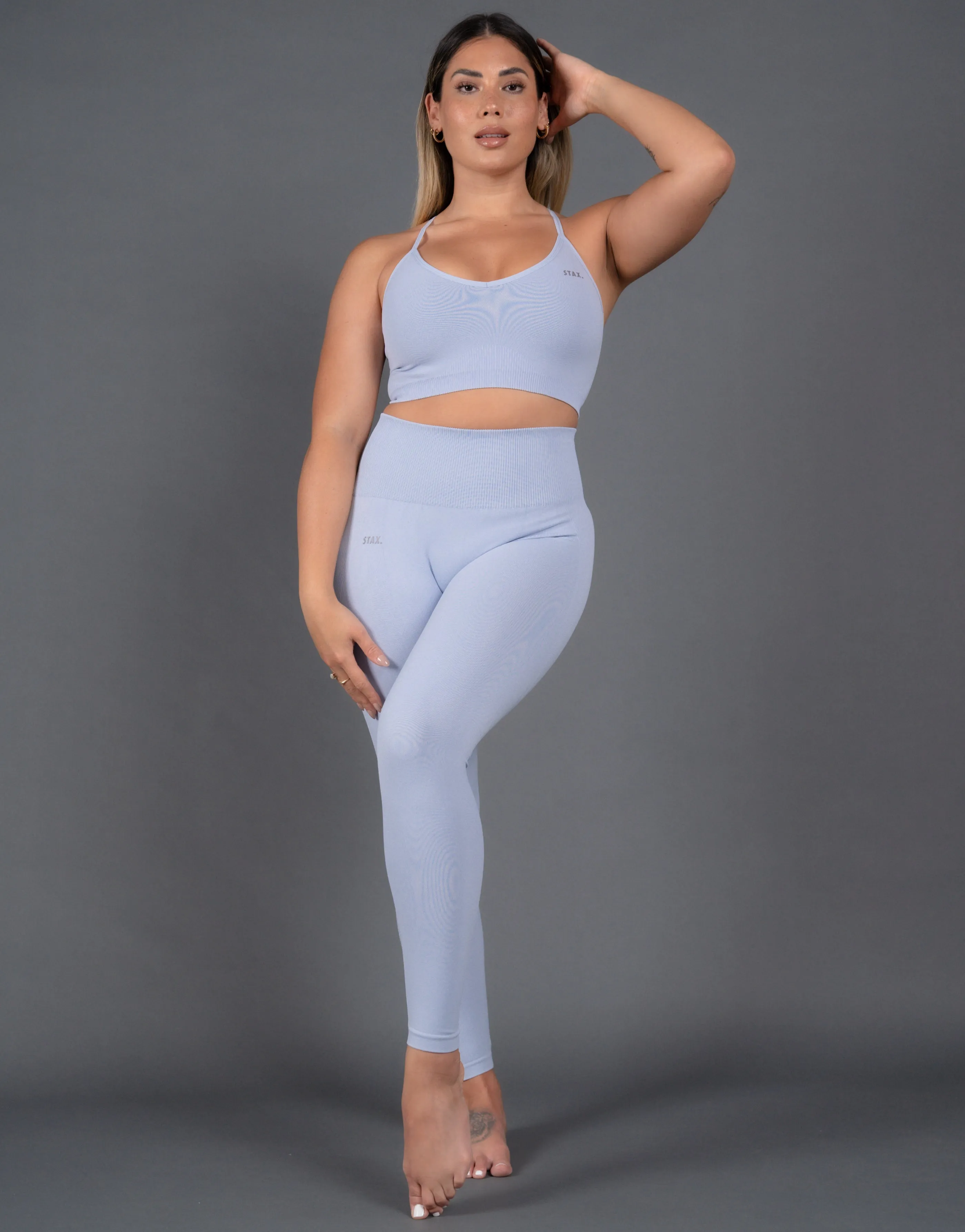 Premium Seamless V5 Strappy Crop - Arion (Blue)