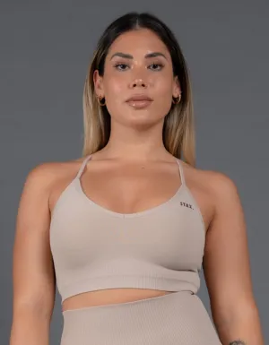 Premium Seamless V5 Strappy Crop - Kepler (Beige)